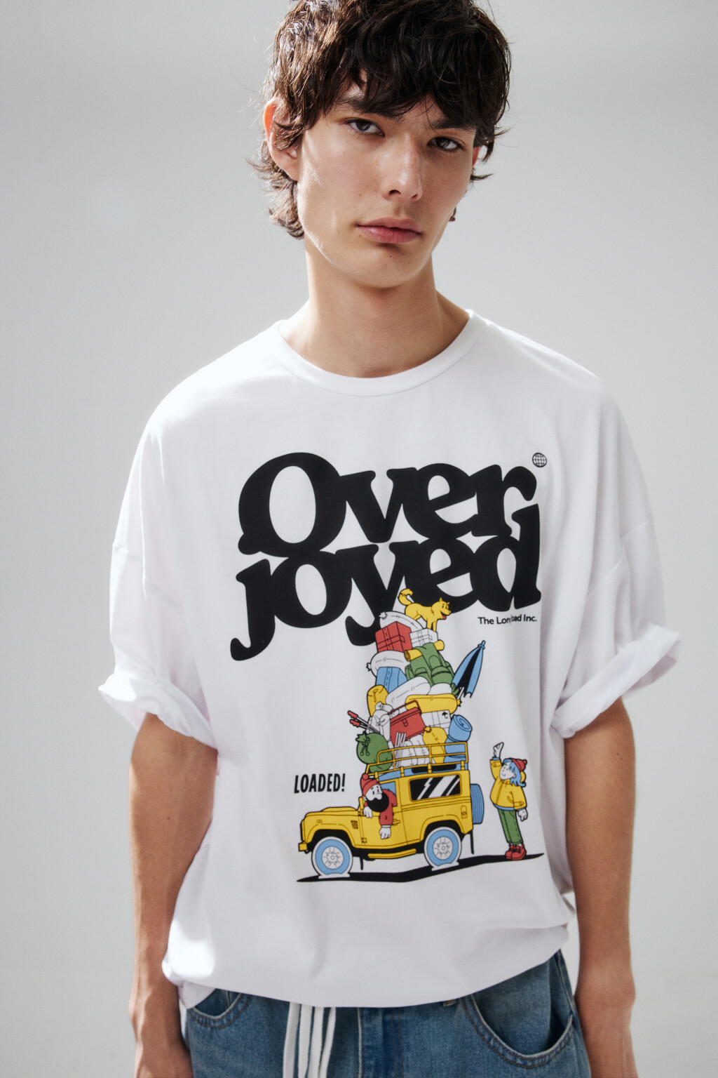 Футболка хлопковая с принтом - цвет белый - 2