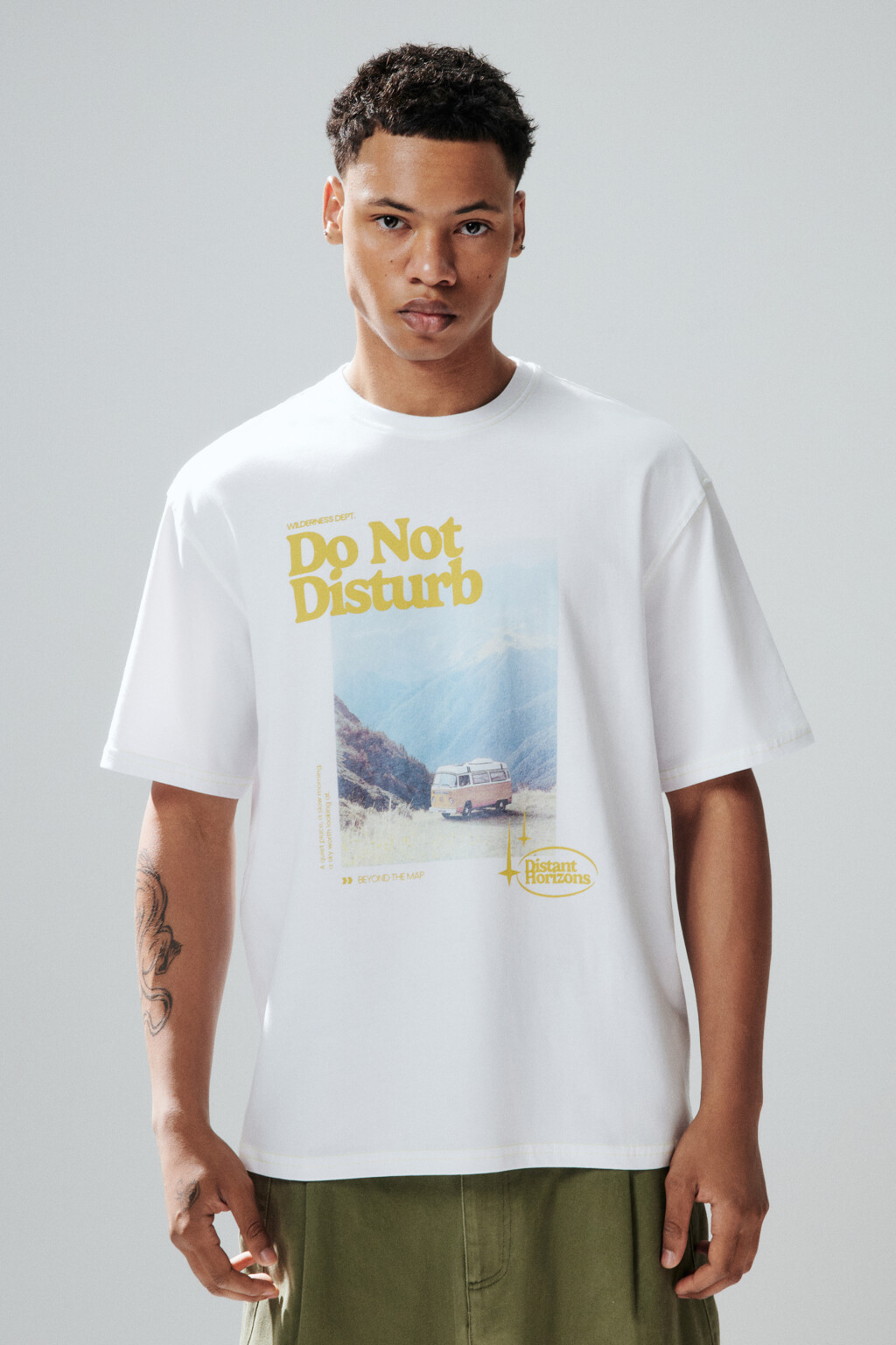 Футболка хлопковая с принтом - цвет белый - 2