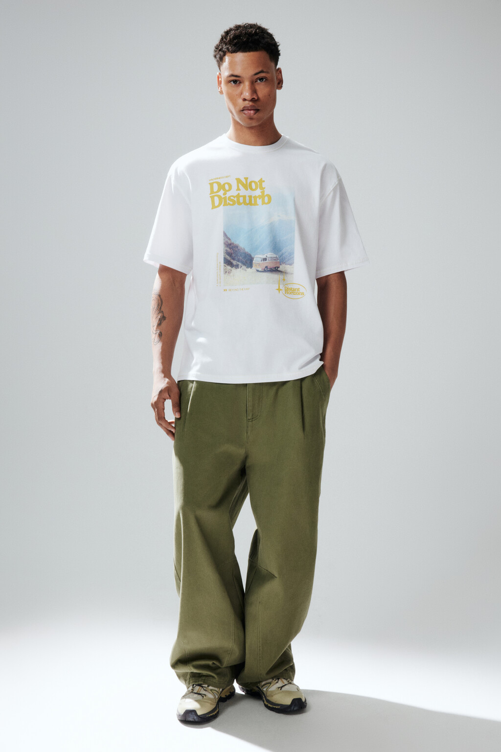 Футболка хлопковая с принтом - цвет белый - 4