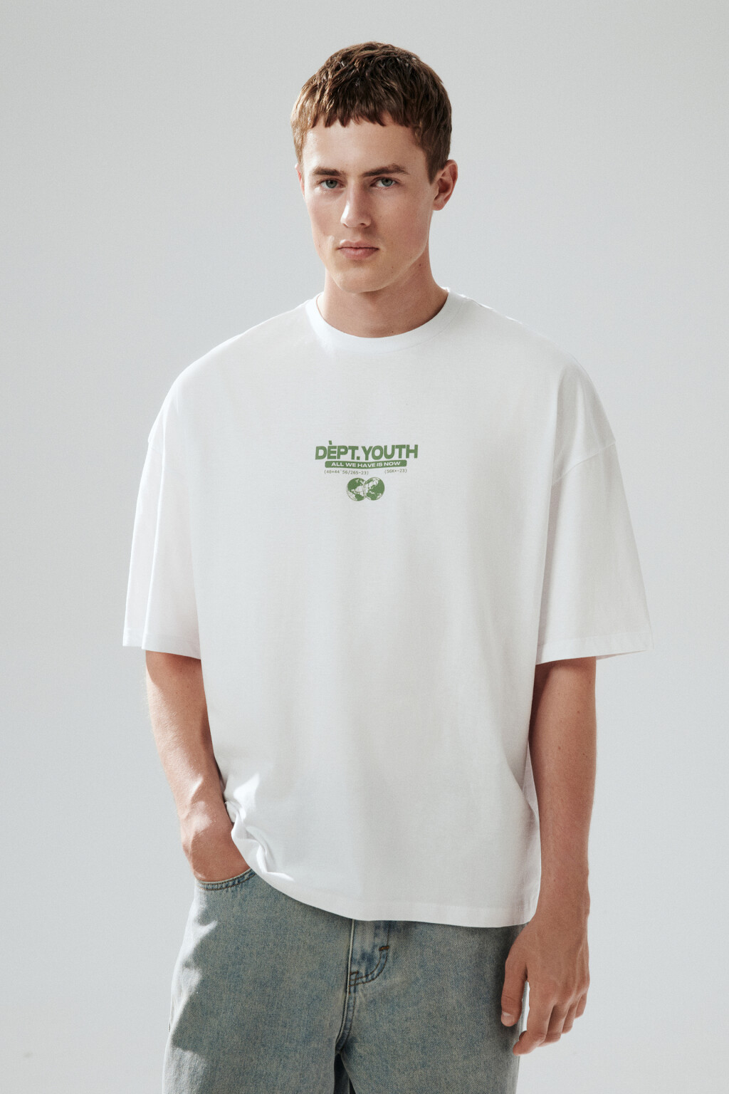 Футболка oversize с принтом - цвет белый - 3