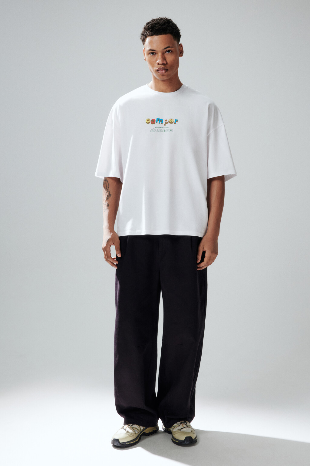 Футболка oversize с принтом - цвет белый - 5