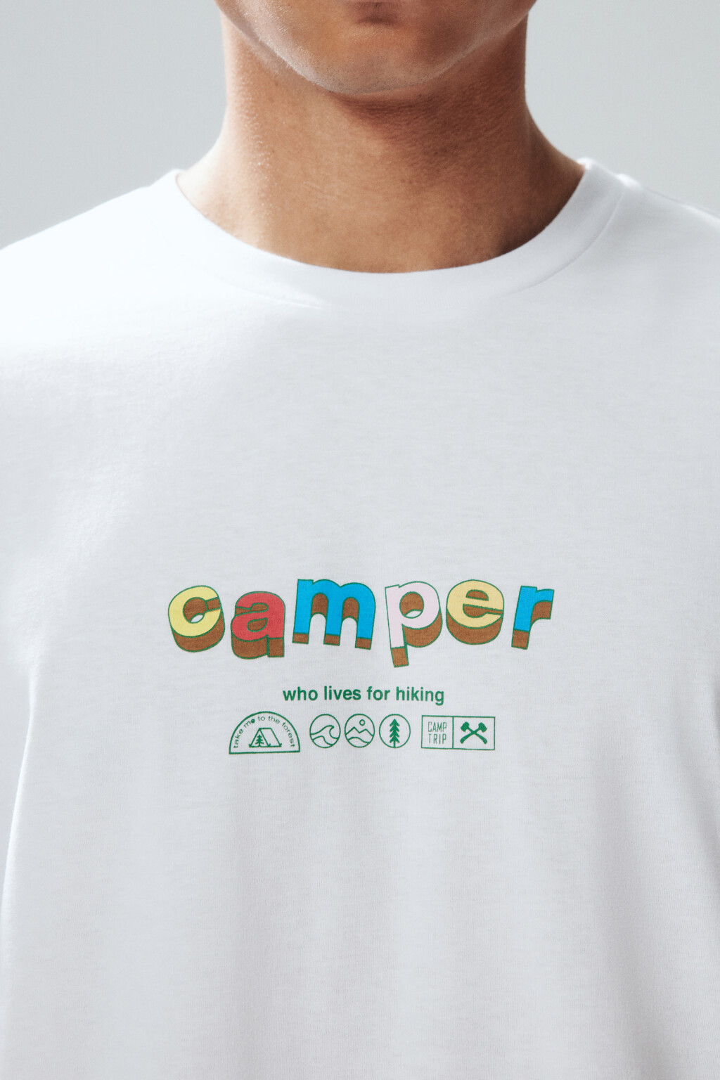 Футболка oversize с принтом - цвет белый - 6