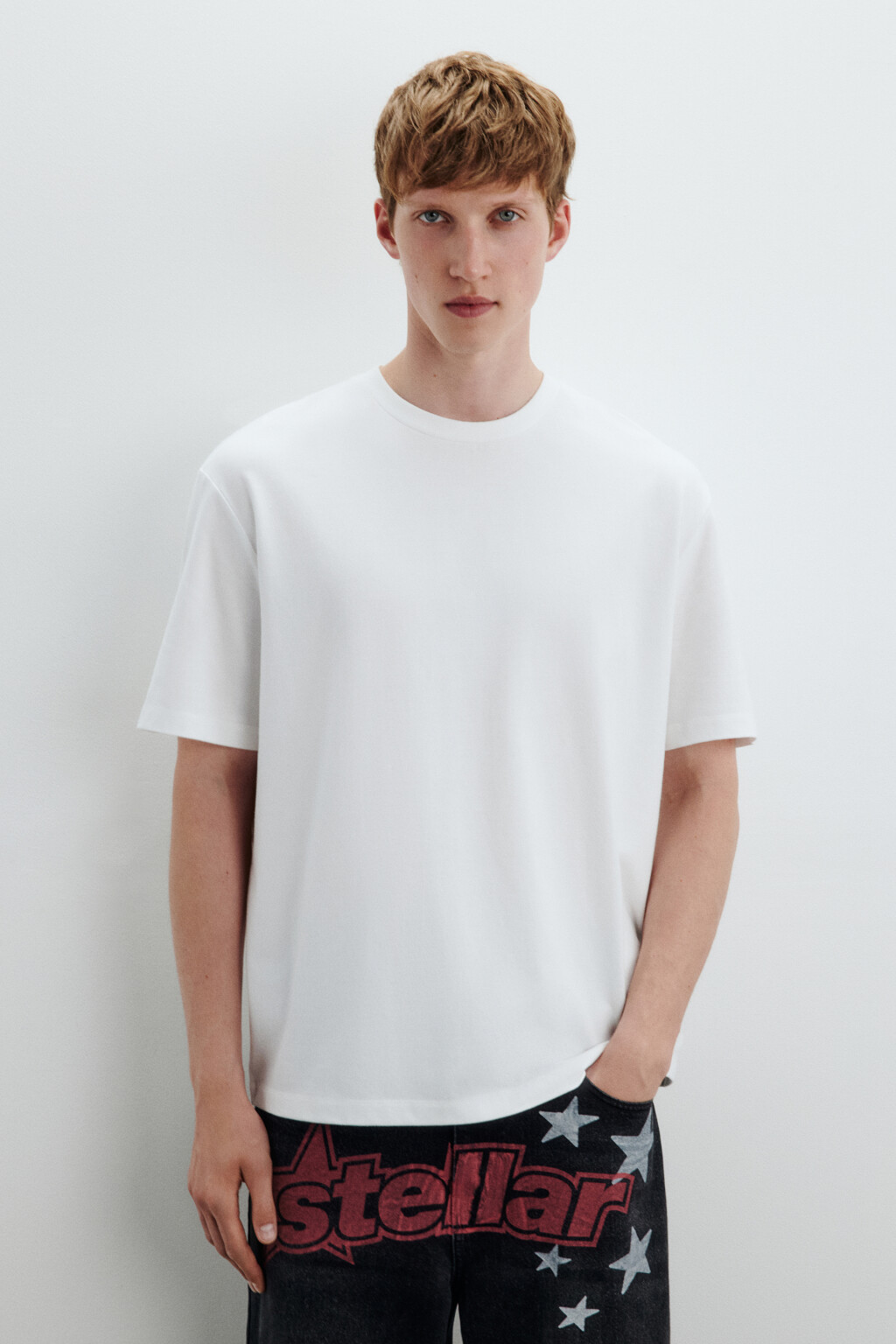 Футболка базовая из плотного хлопка - цвет белый - 2