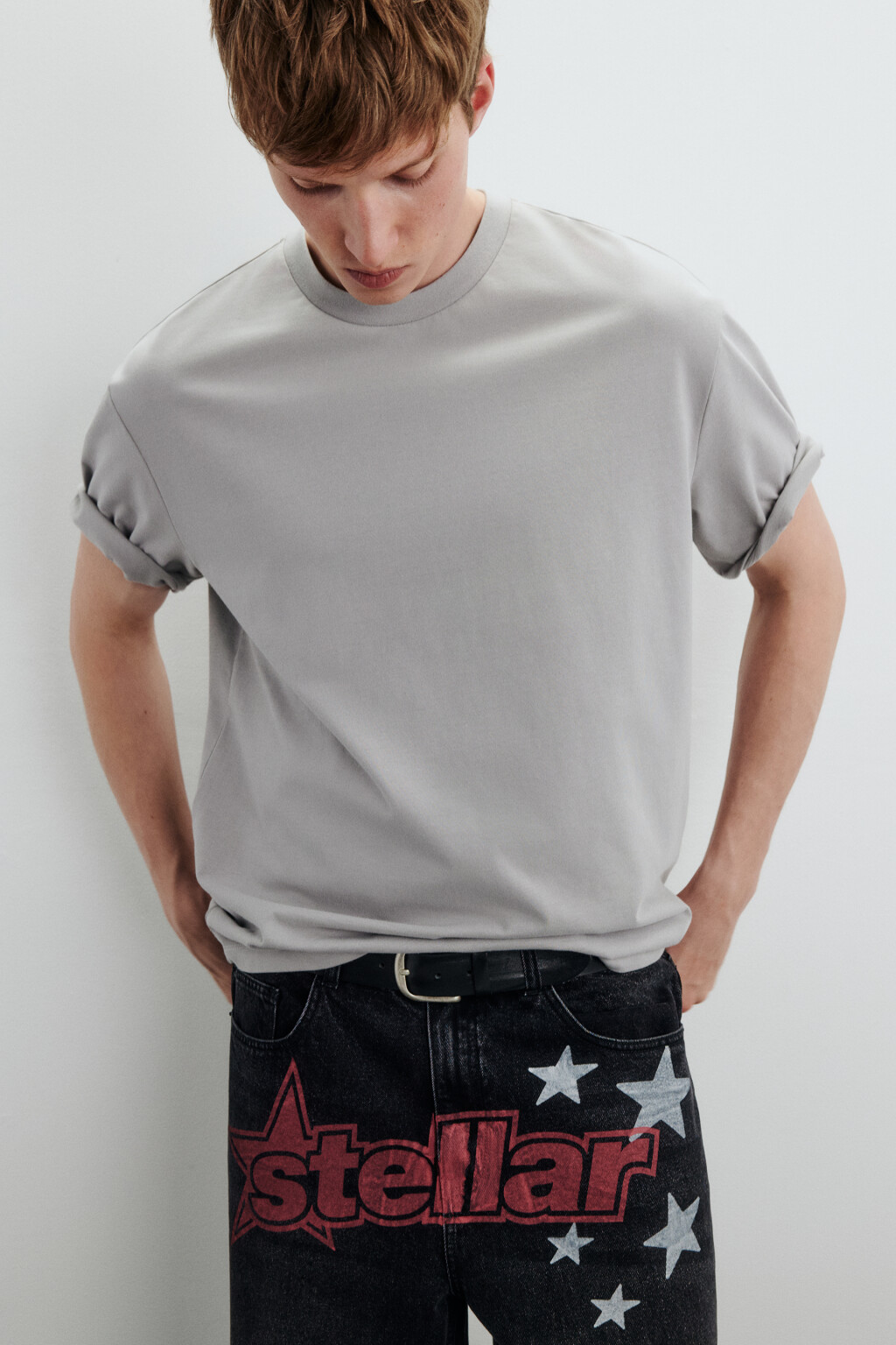 Футболка базовая из плотного хлопка - цвет серый - 1