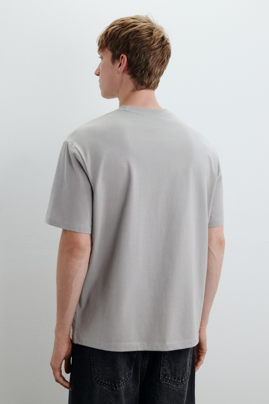 Футболка базовая из плотного хлопка - цвет серый - 3