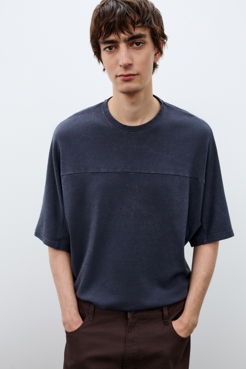 Футболка с вареным эффектом - цвет серый - 1