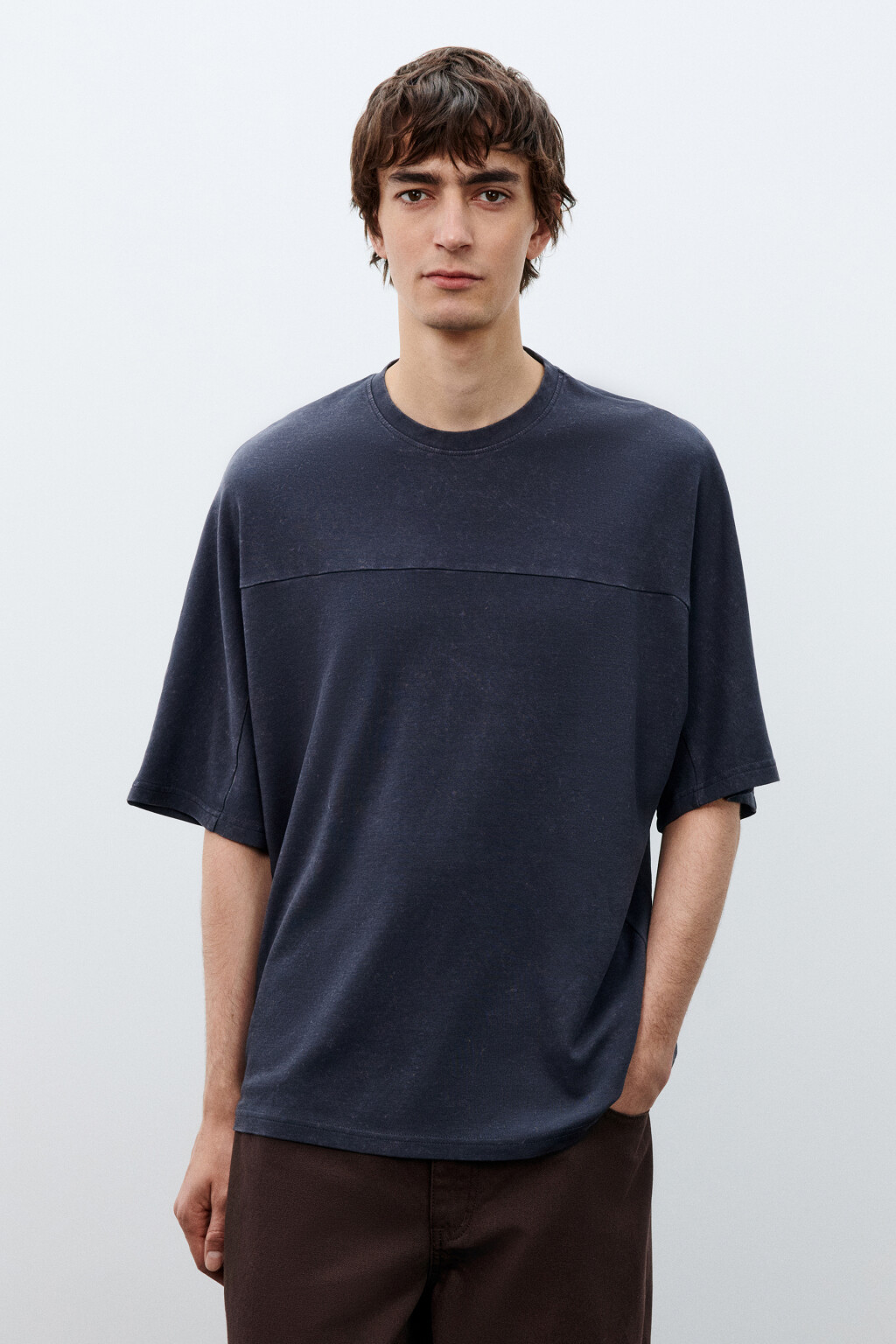 Футболка с вареным эффектом - цвет серый - 2