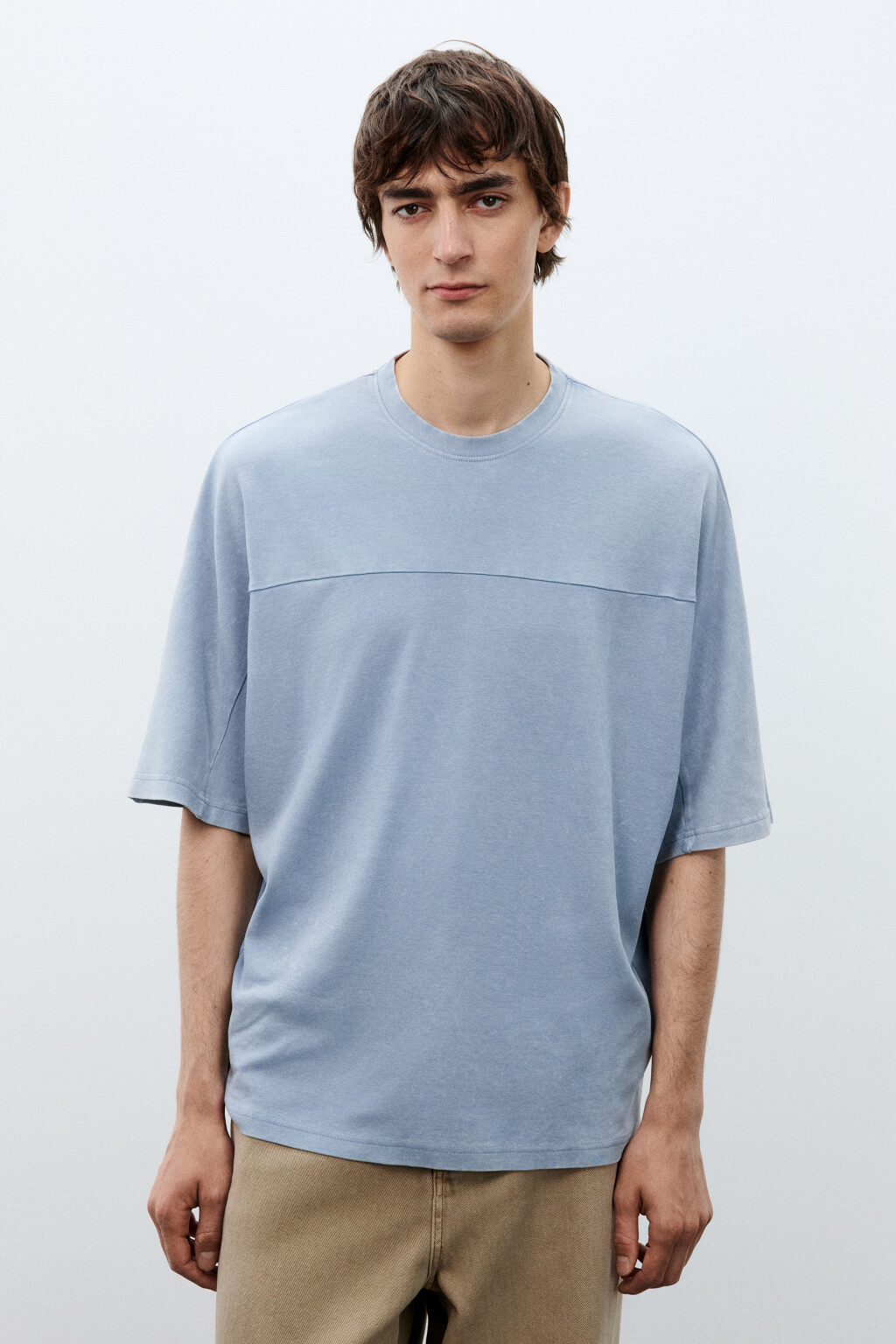 Футболка с вареным эффектом - цвет голубой - 2