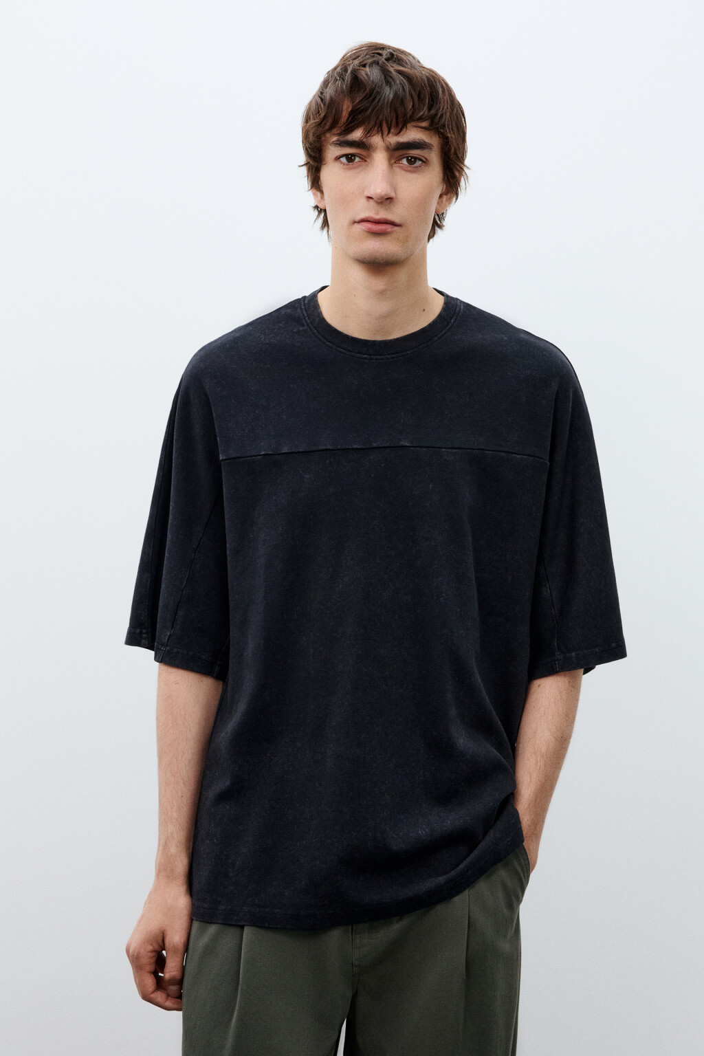 Футболка с вареным эффектом - цвет черный - 2