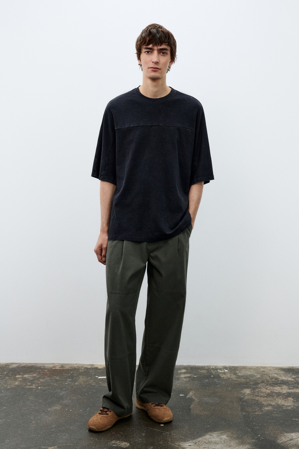 Футболка с вареным эффектом - цвет черный - 4