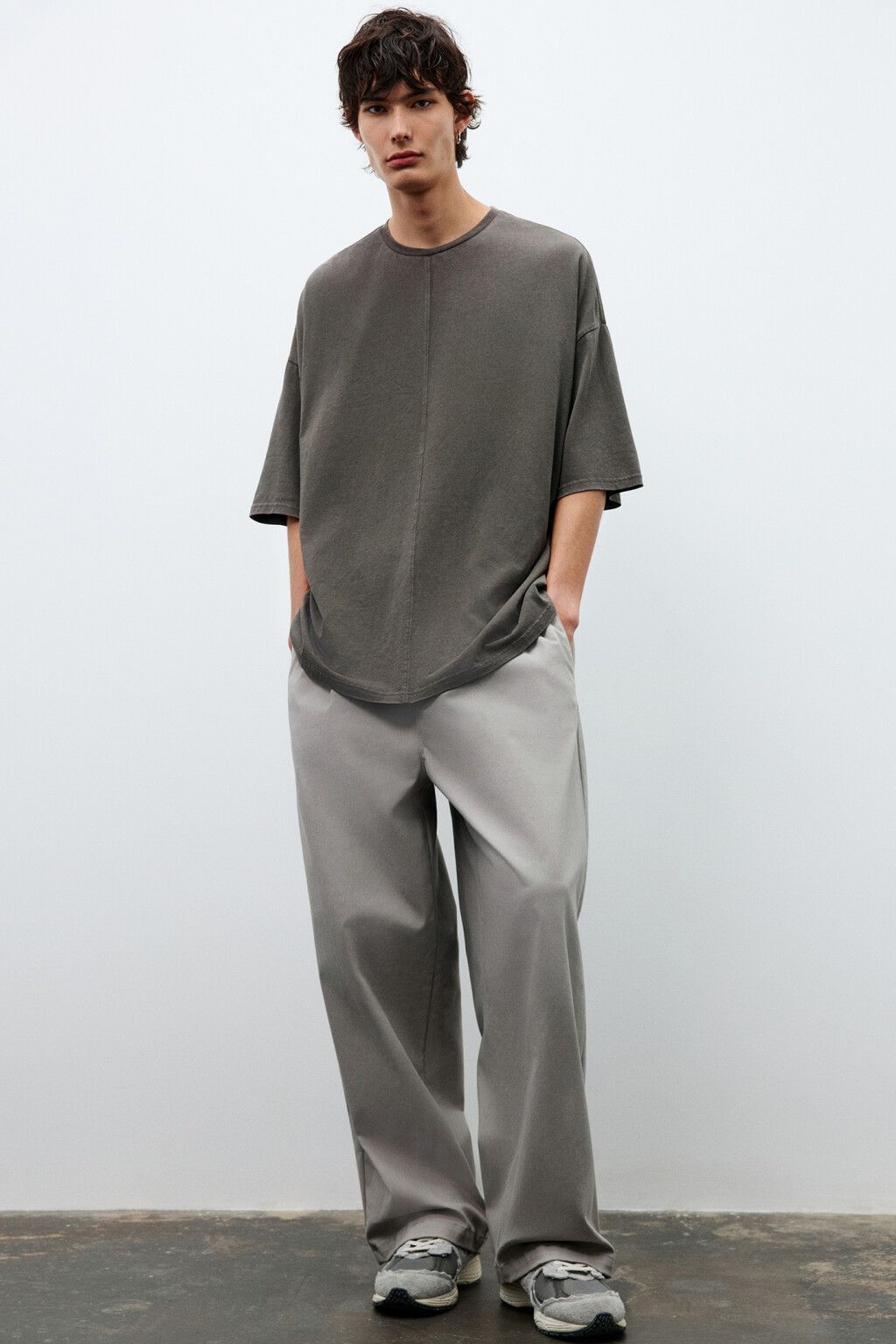 Футболка oversize с вареным эффектом - цвет коричневый - 2