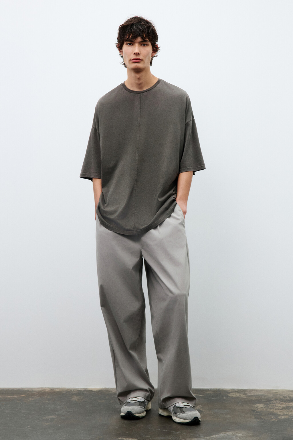 Футболка oversize с вареным эффектом - цвет коричневый - 5