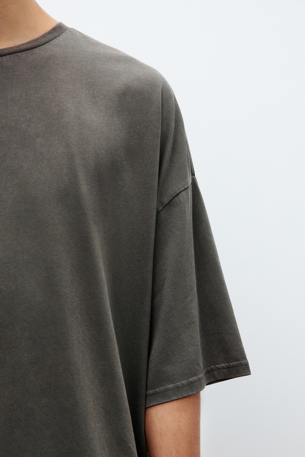 Футболка oversize с вареным эффектом - цвет коричневый - 7