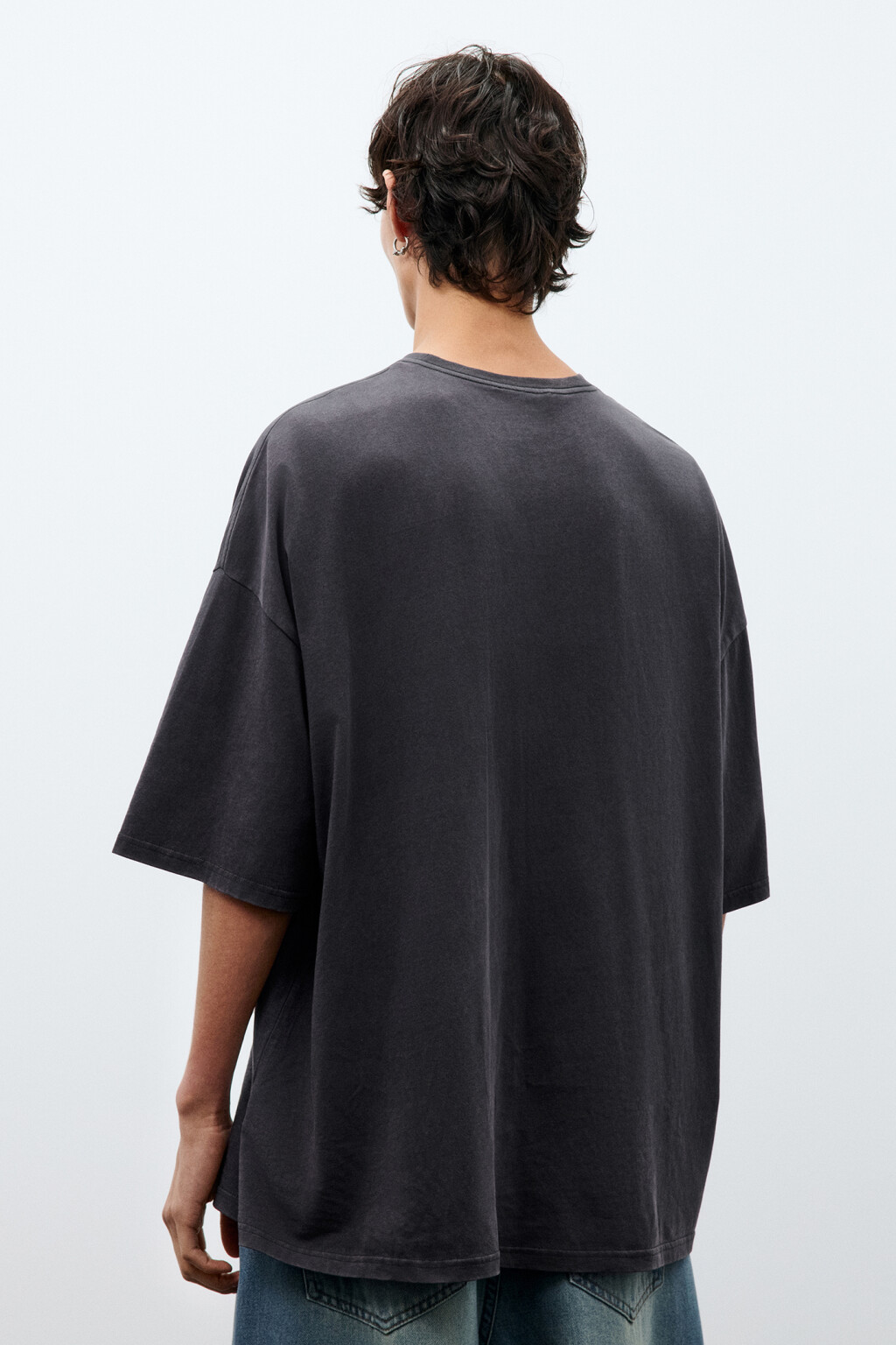 Футболка oversize с вареным эффектом - цвет серый - 3