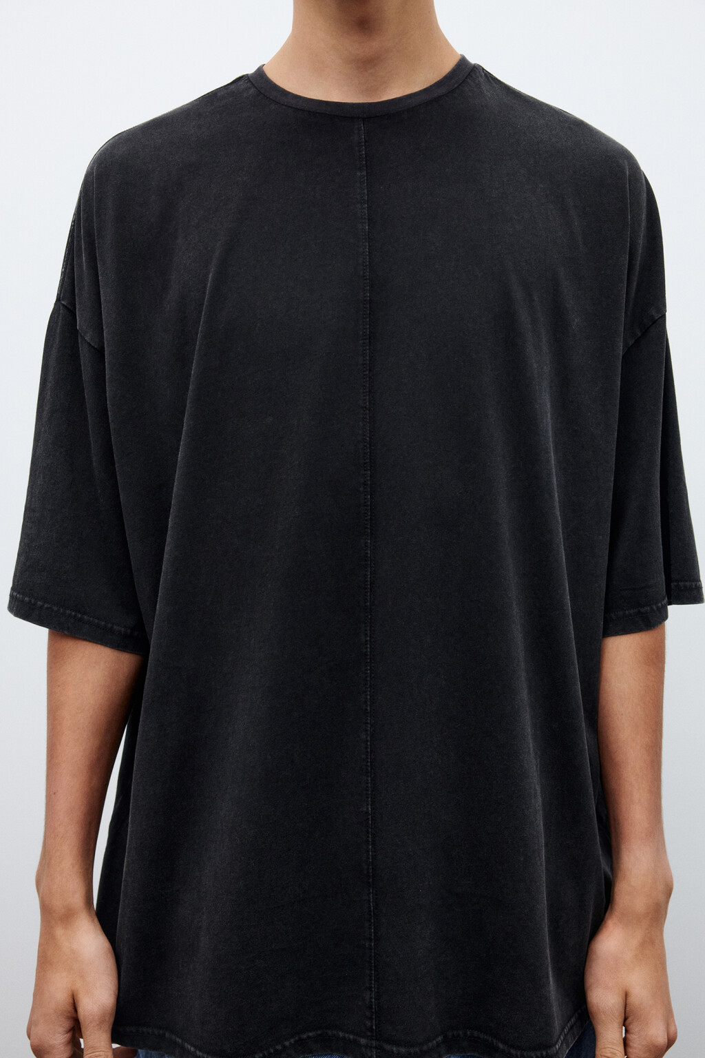 Футболка oversize с вареным эффектом - цвет черный - 6