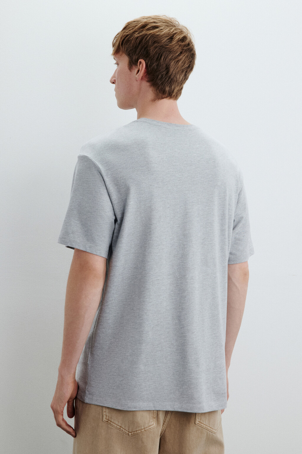 Футболка с принтом с глитч-эффектом - цвет серый - 4