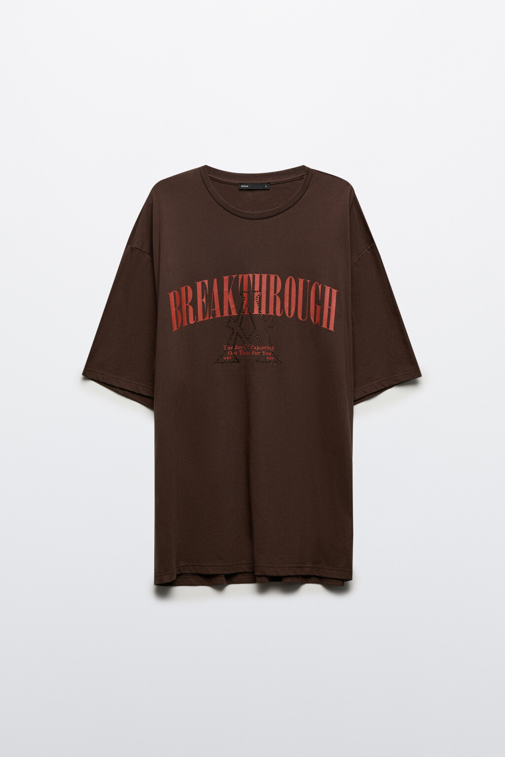 Футболка вареная с принтом - цвет коричневый - 8