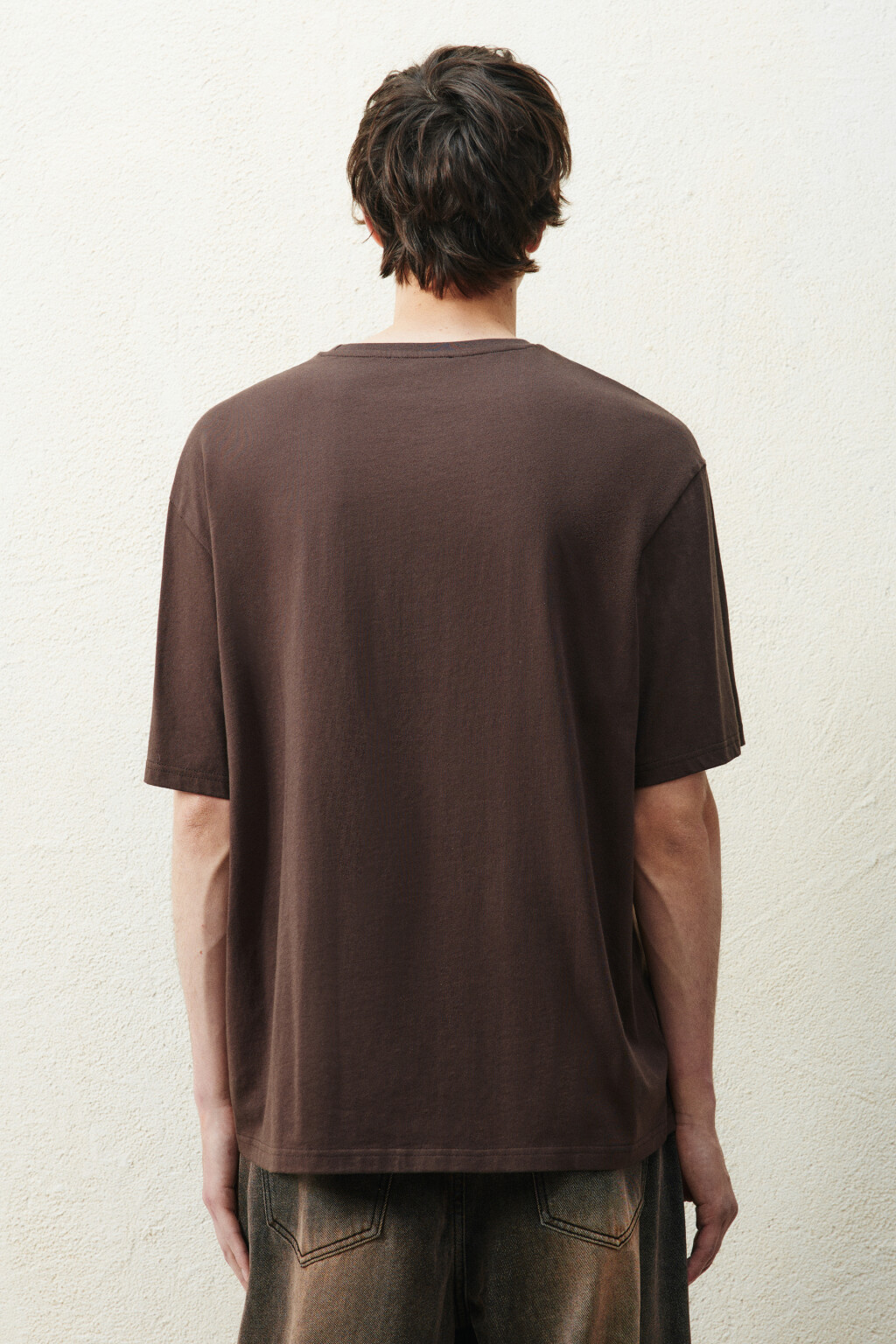 Футболка вареная с принтом - цвет коричневый - 4
