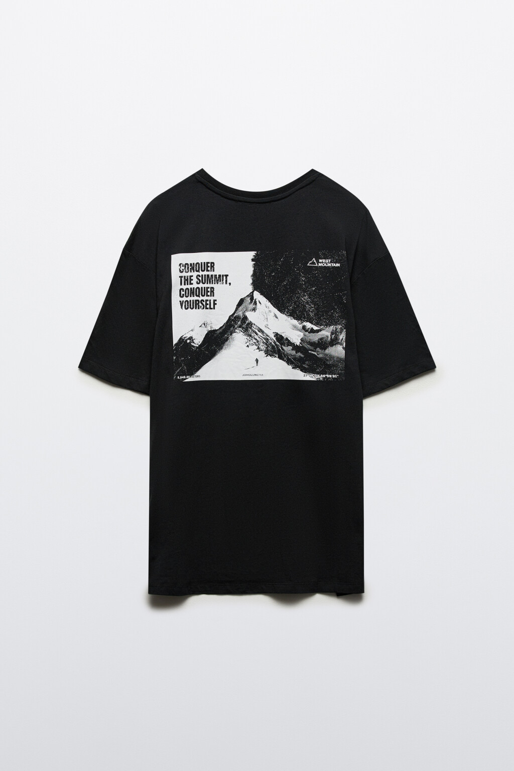 Футболка oversize с принтом - цвет черный - 8