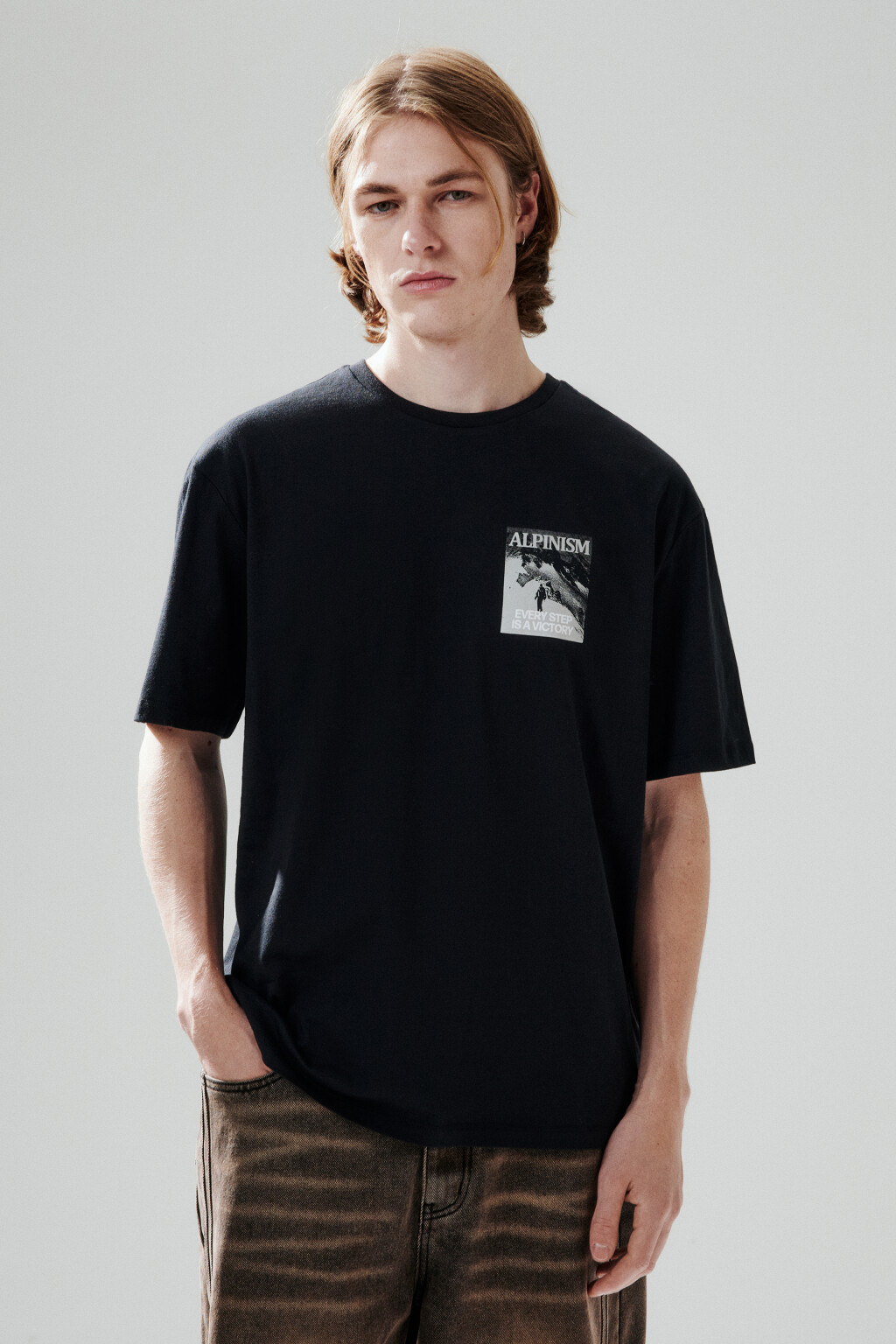 Футболка oversize с принтом - цвет черный - 3