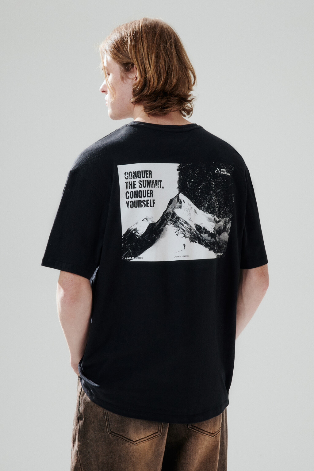 Футболка oversize с принтом - цвет черный - 4