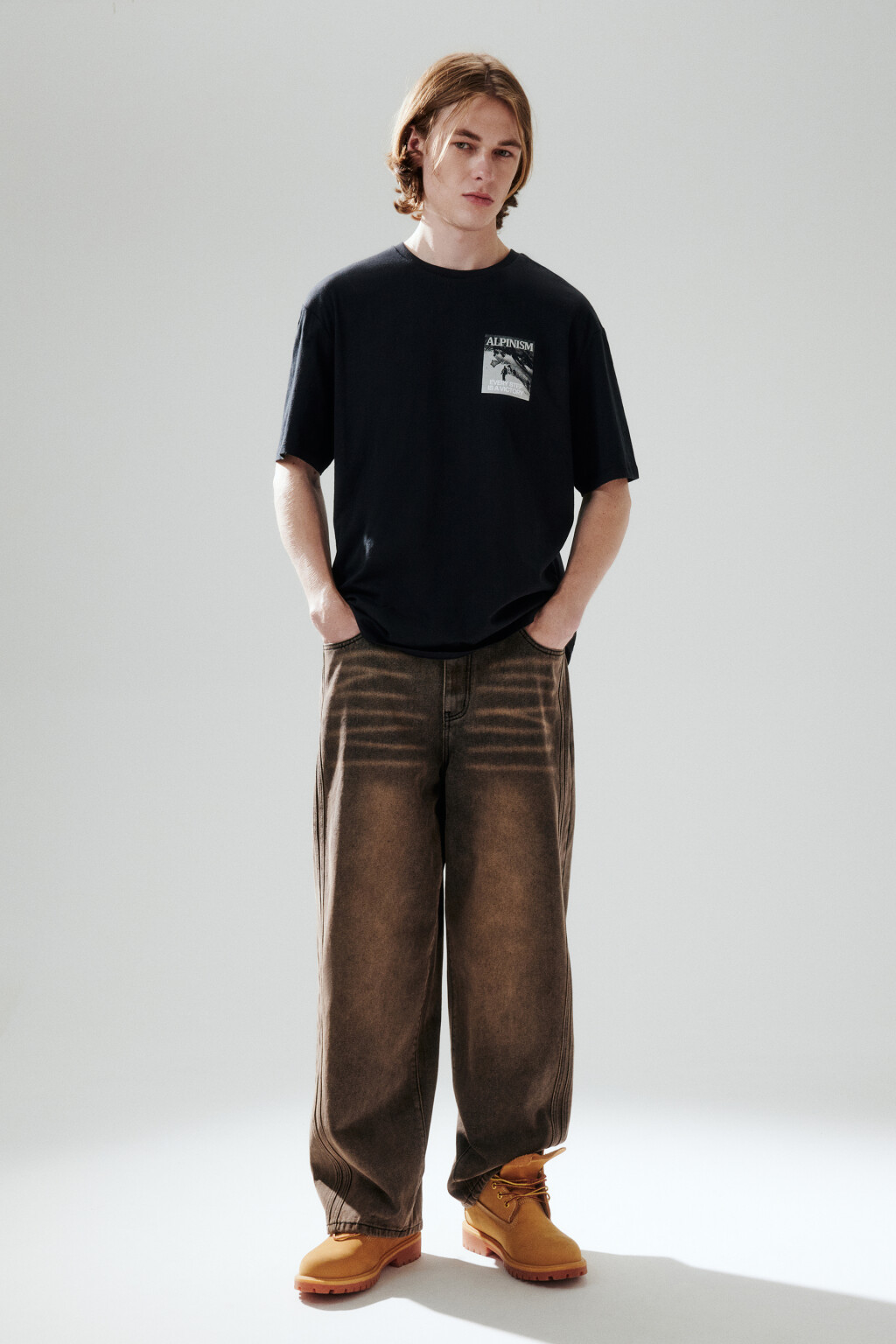 Футболка oversize с принтом - цвет черный - 5