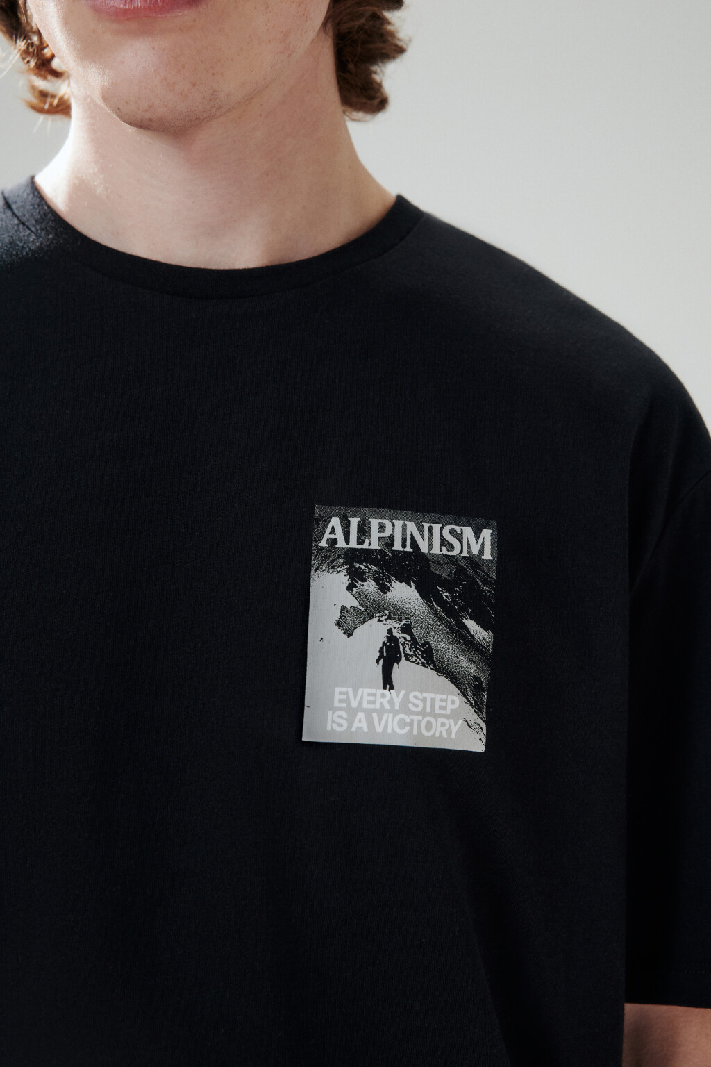 Футболка oversize с принтом - цвет черный - 6