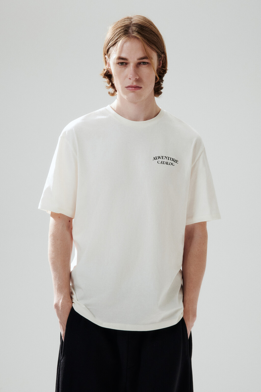 Футболка oversize с принтом - цвет бежевый - 3