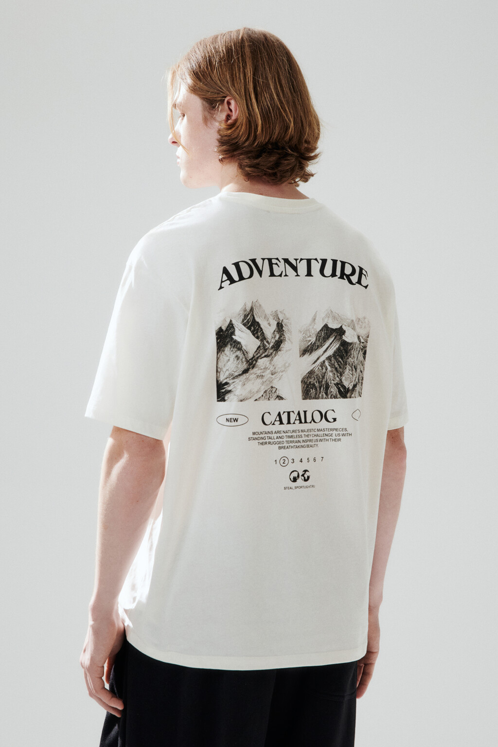 Футболка oversize с принтом - цвет бежевый - 4