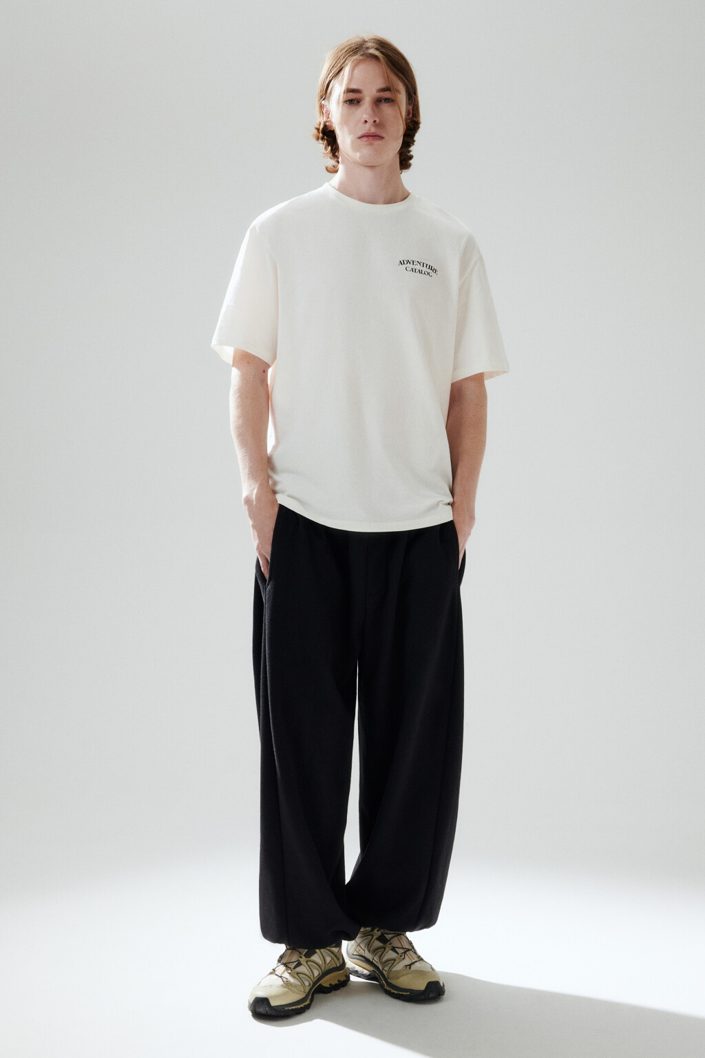 Футболка oversize с принтом - цвет бежевый - 5