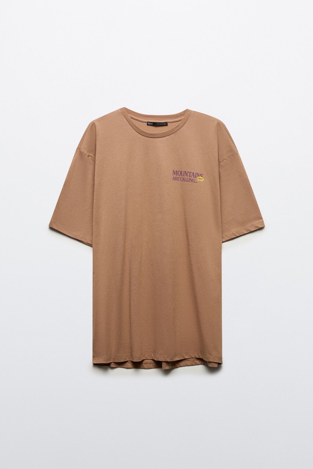 Футболка oversize с принтом - цвет бежевый - 8