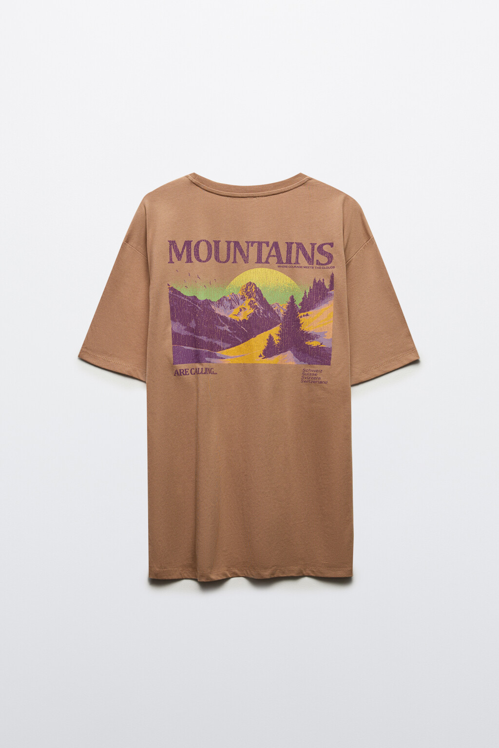 Футболка oversize с принтом - цвет бежевый - 7
