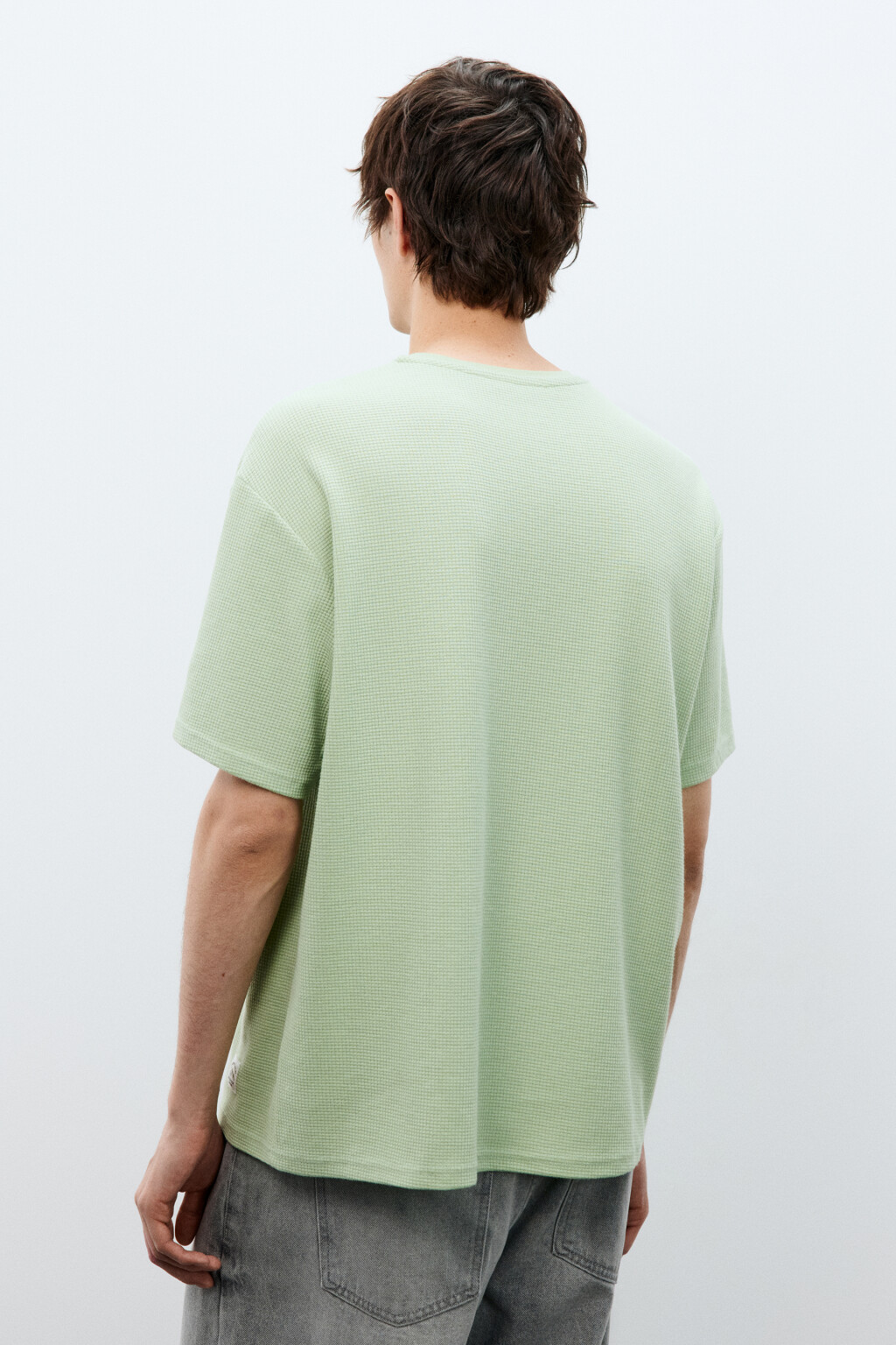 Футболка из фактурной ткани - цвет зеленый - 3