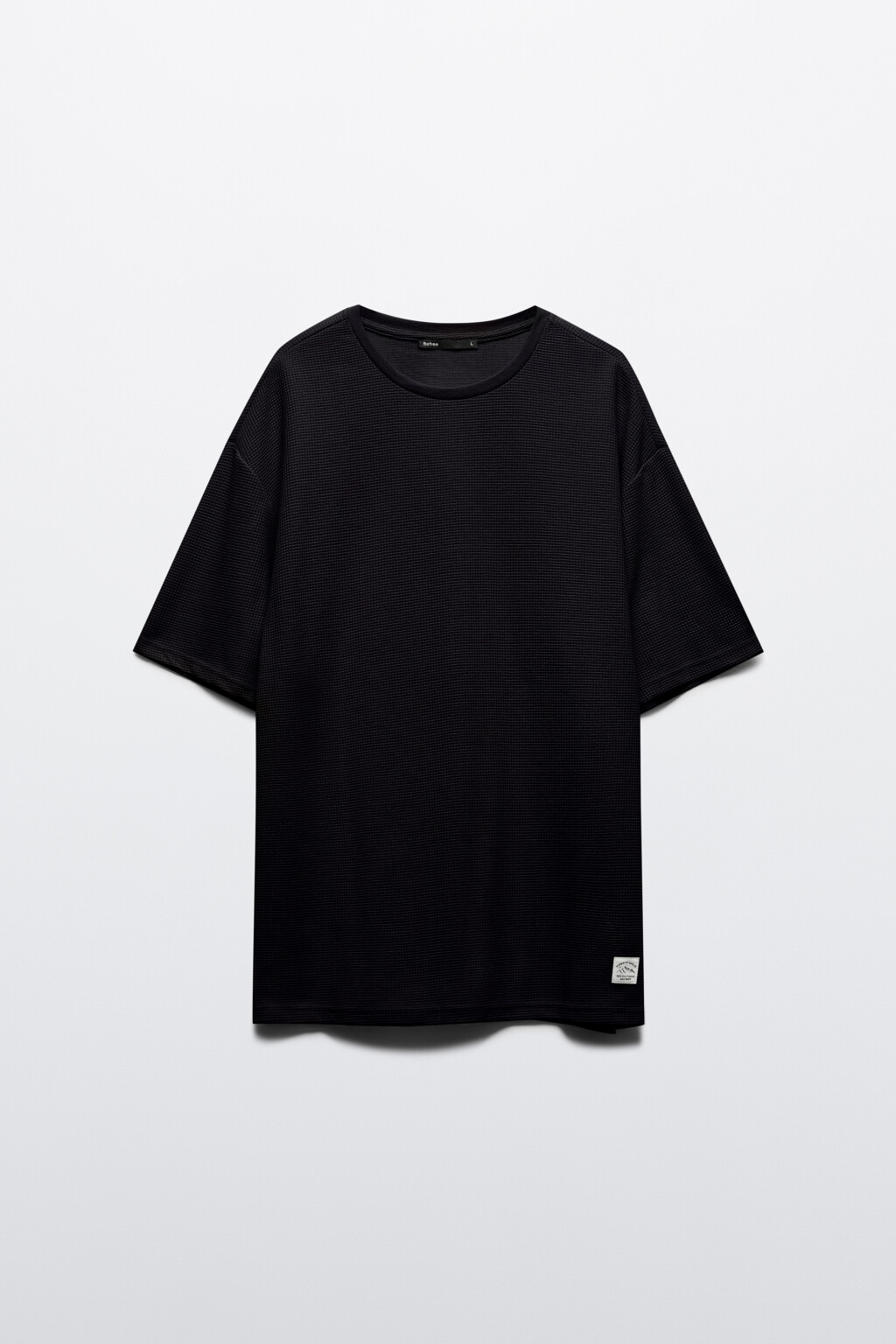 Футболка из фактурной ткани - цвет черный - 7