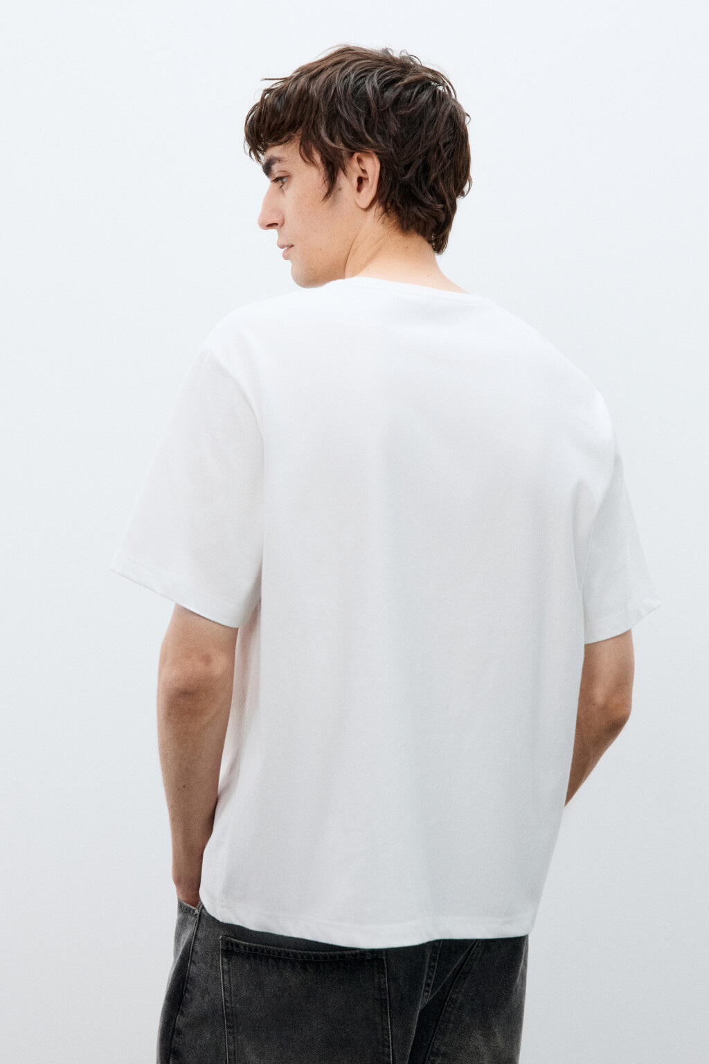 Футболка базовая с карманом - цвет белый - 3