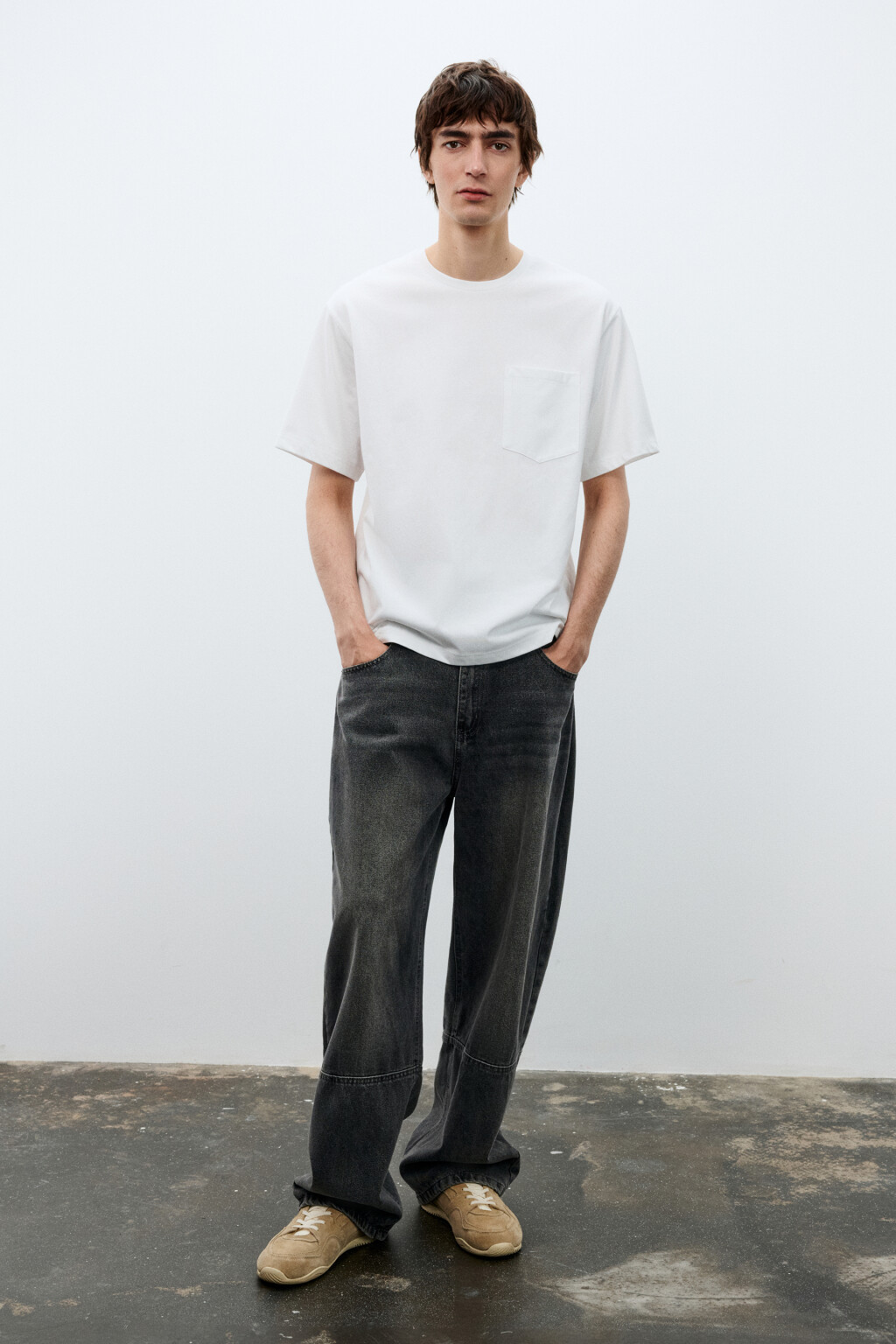 Футболка базовая с карманом - цвет белый - 4