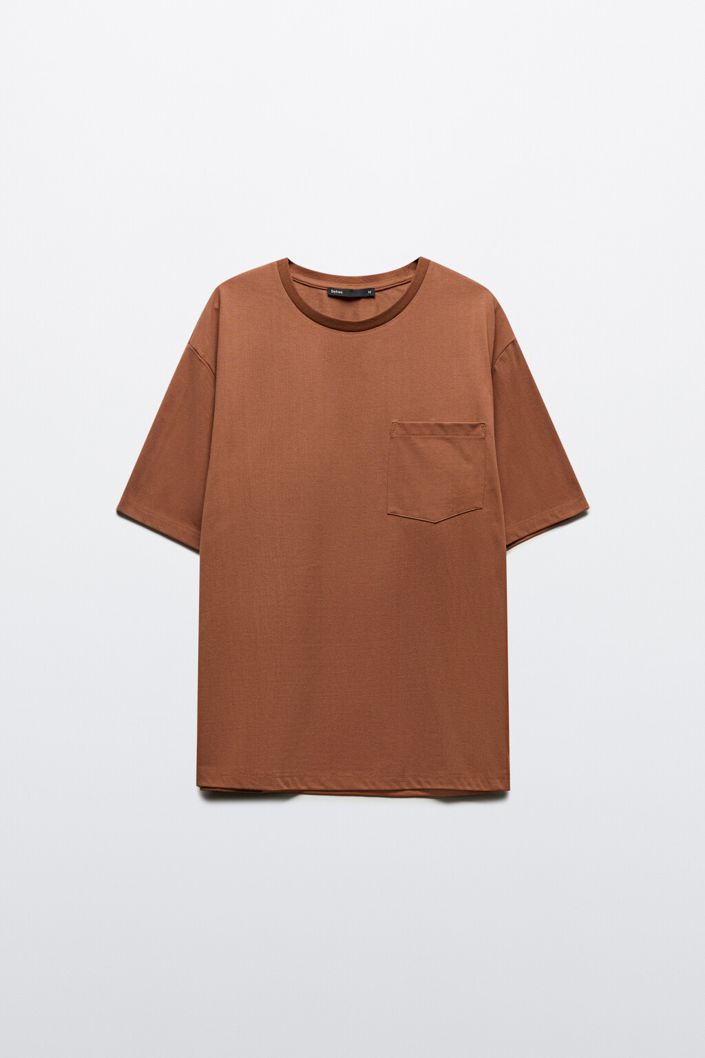 Футболка базовая с карманом - цвет коричневый - 7