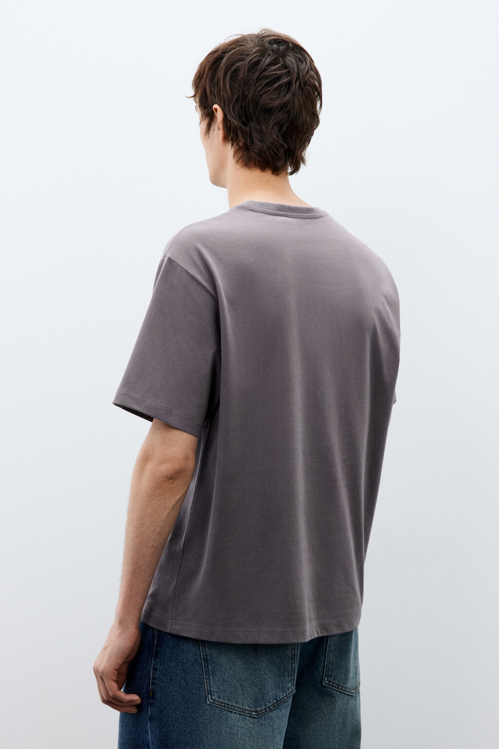 Футболка базовая с карманом - цвет серый - 3