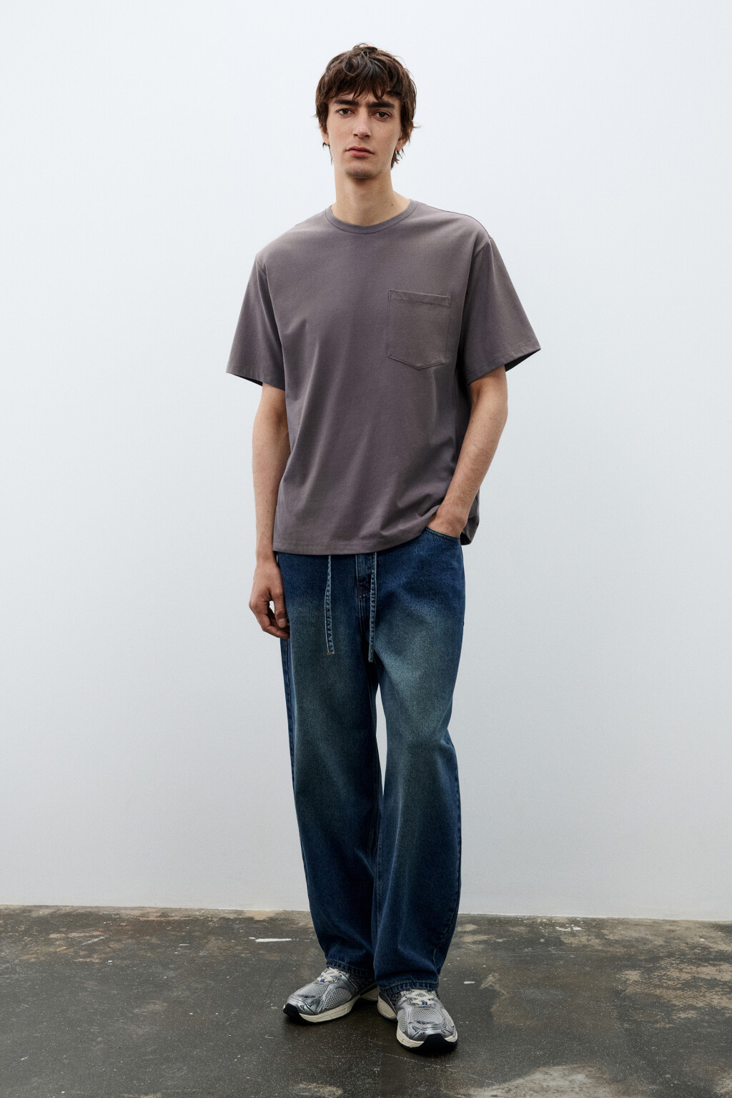 Футболка базовая с карманом - цвет серый - 4