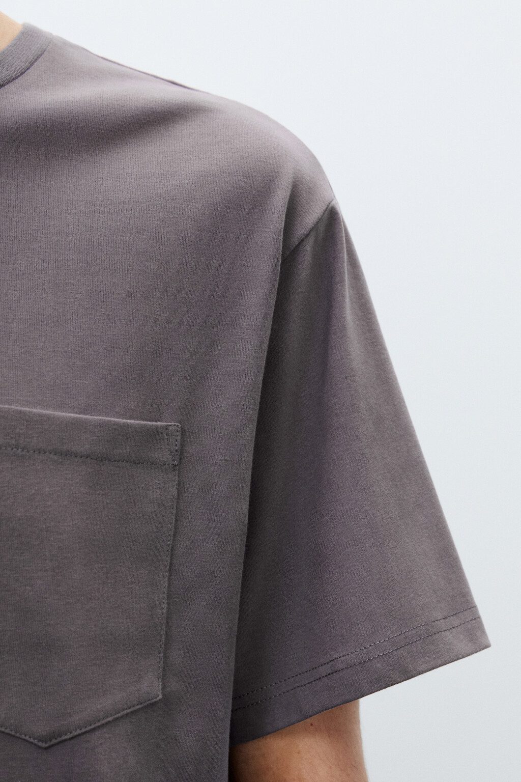 Футболка базовая с карманом - цвет серый - 6