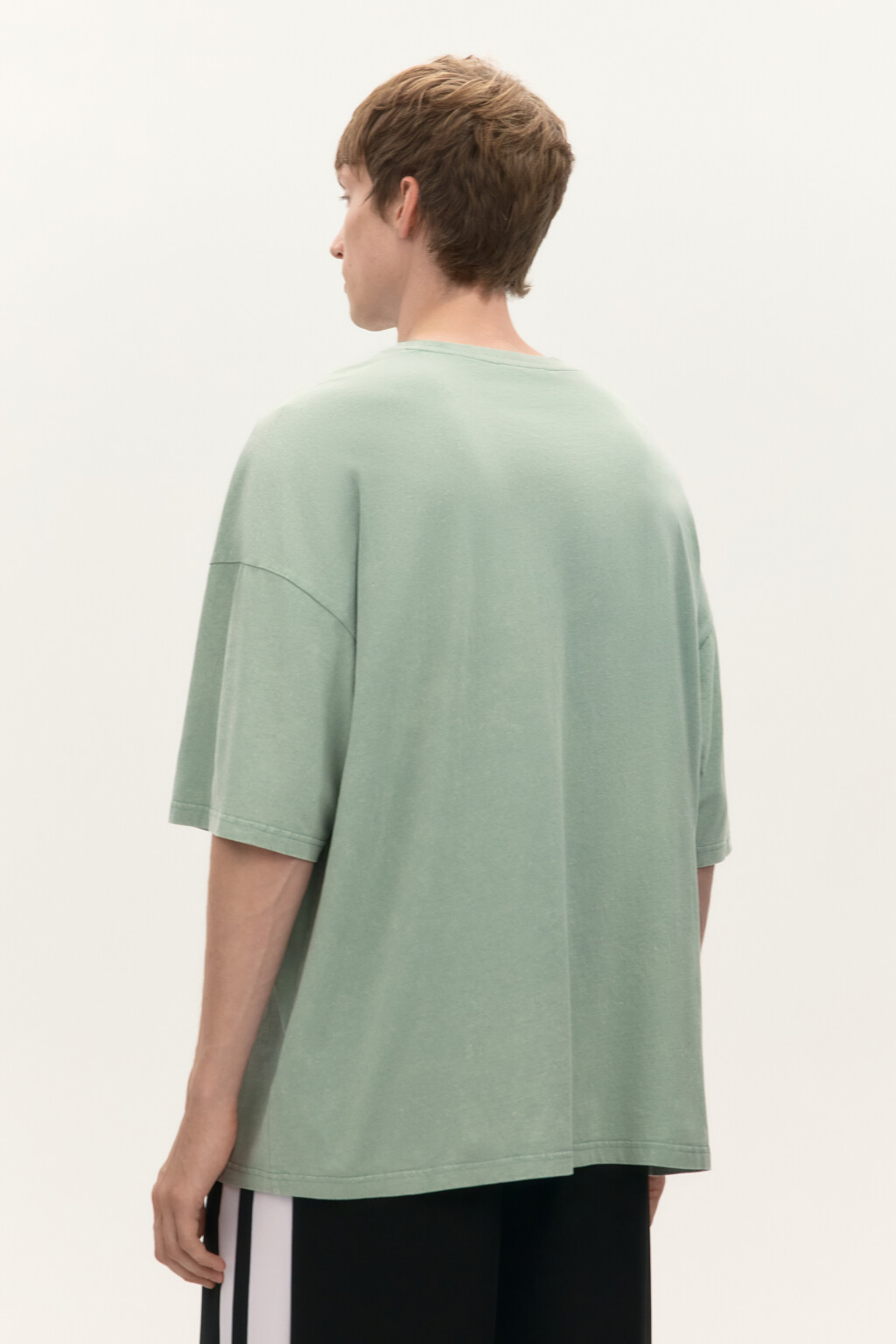 Футболка oversize с принтом - цвет зеленый - 3