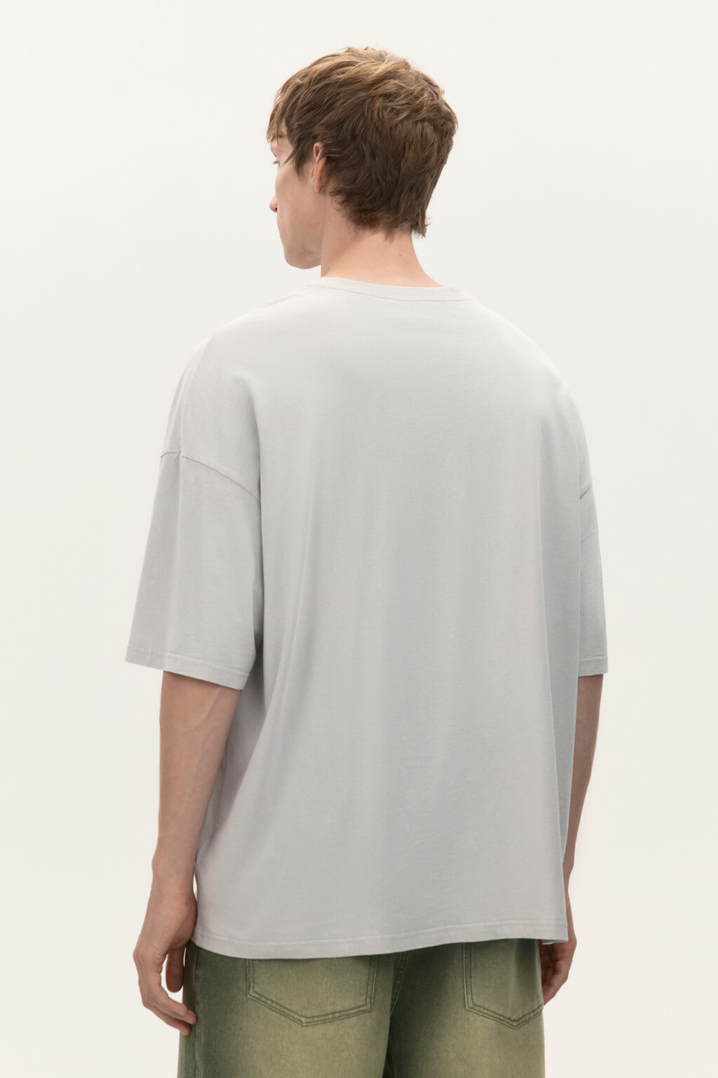 Футболка oversize с принтом - цвет серый - 3