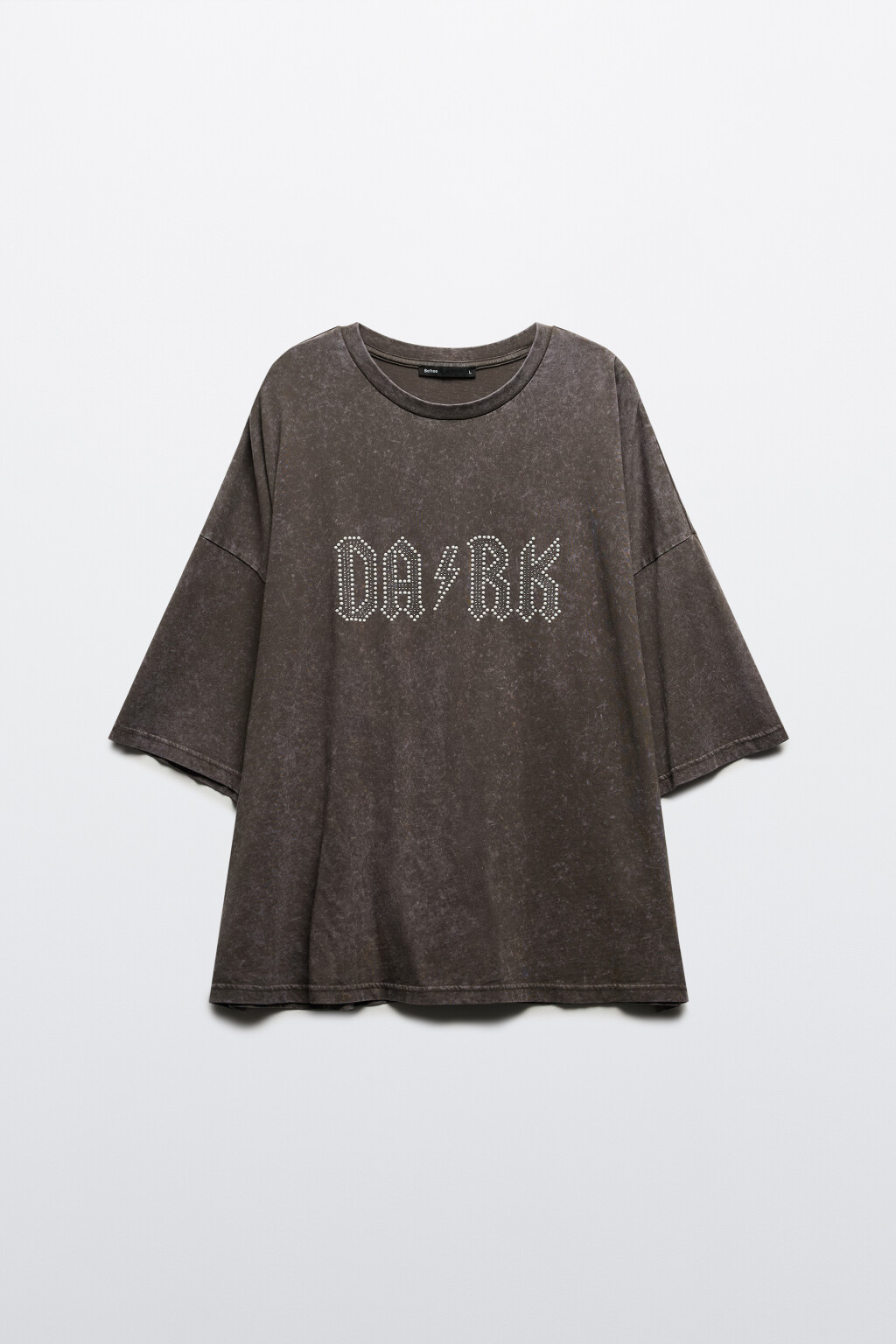 Футболка с вареным эффектом и надписью - цвет серый - 7