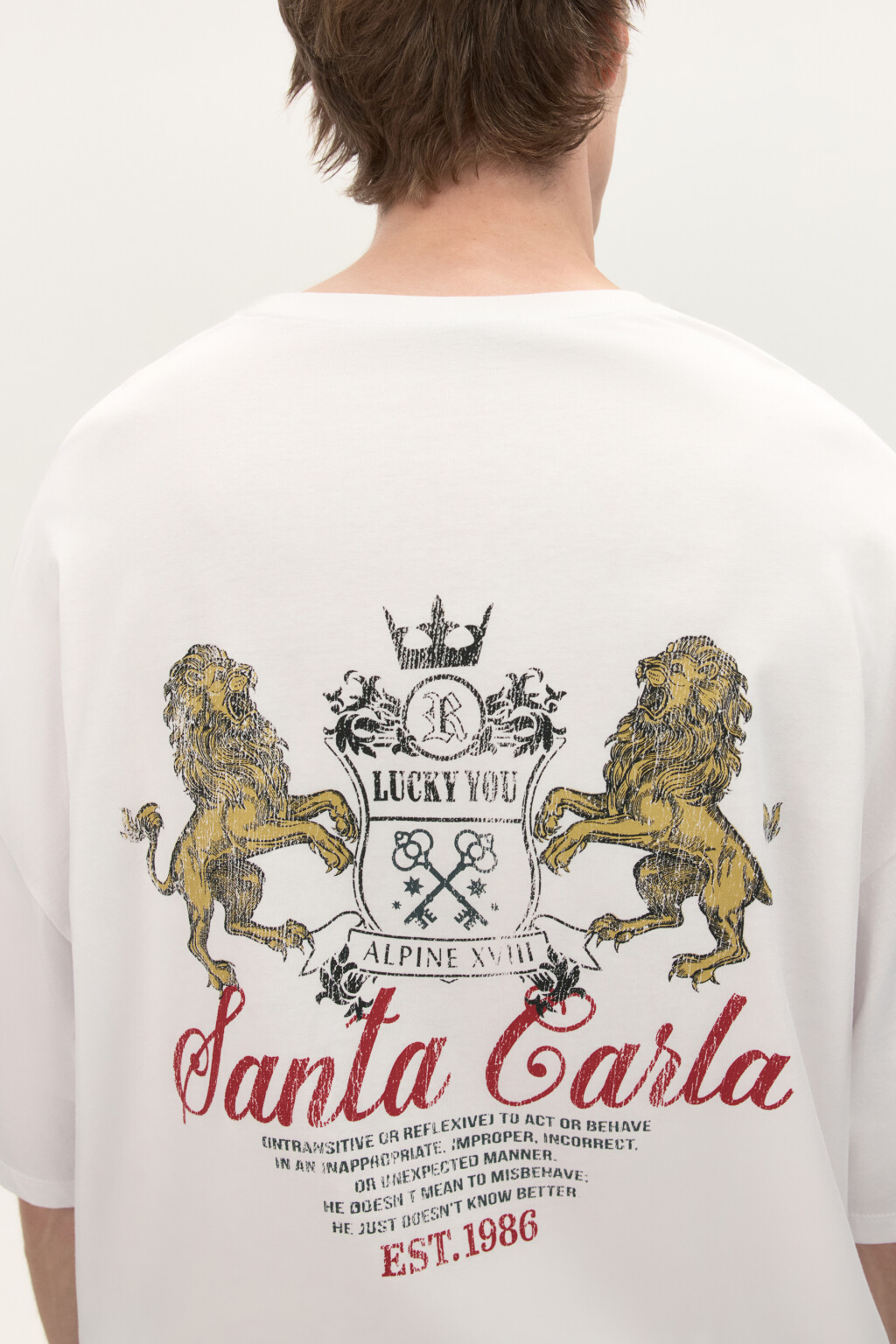 Футболка хлопковая с принтом - цвет белый - 1