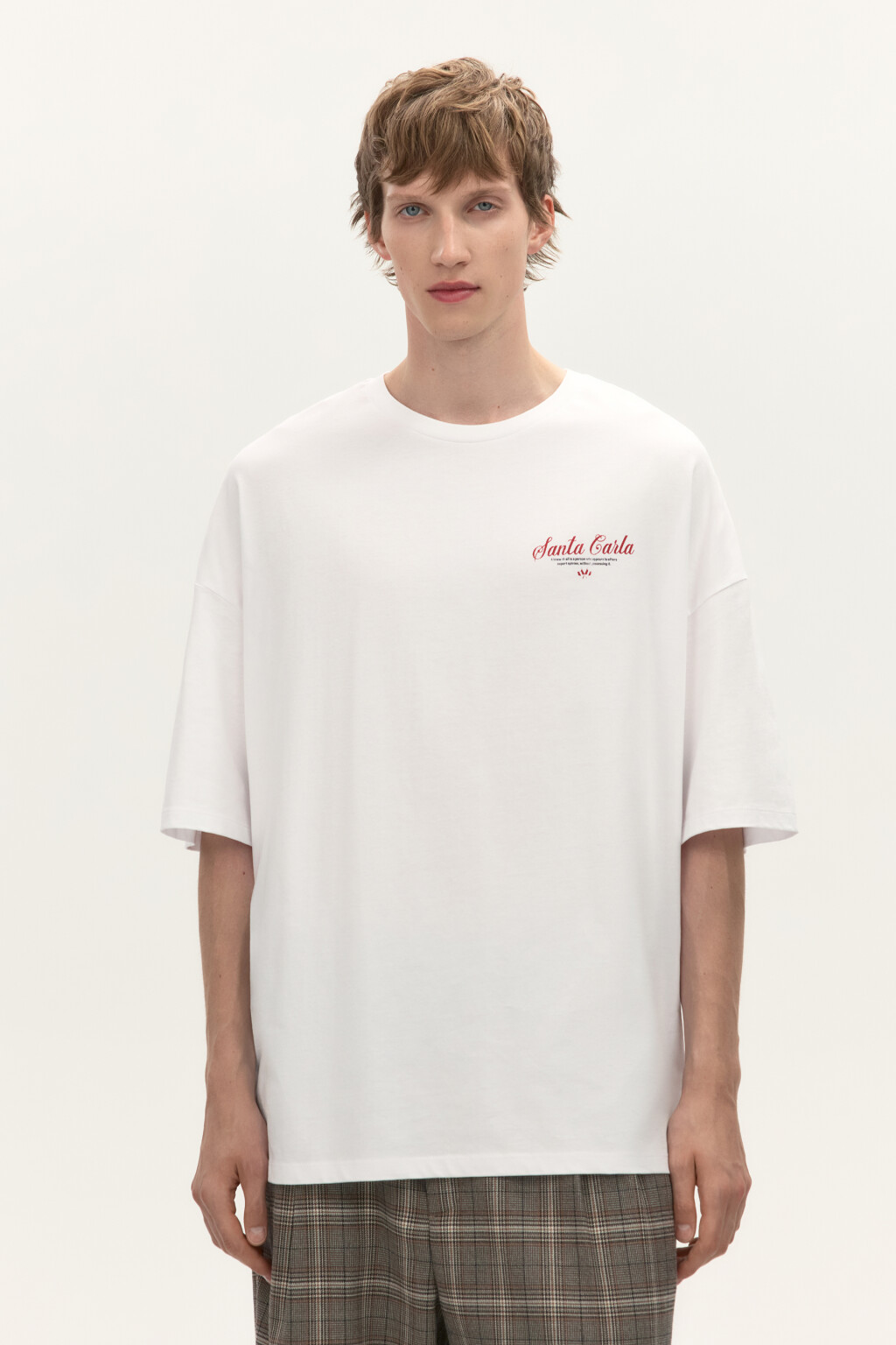 Футболка хлопковая с принтом - цвет белый - 2