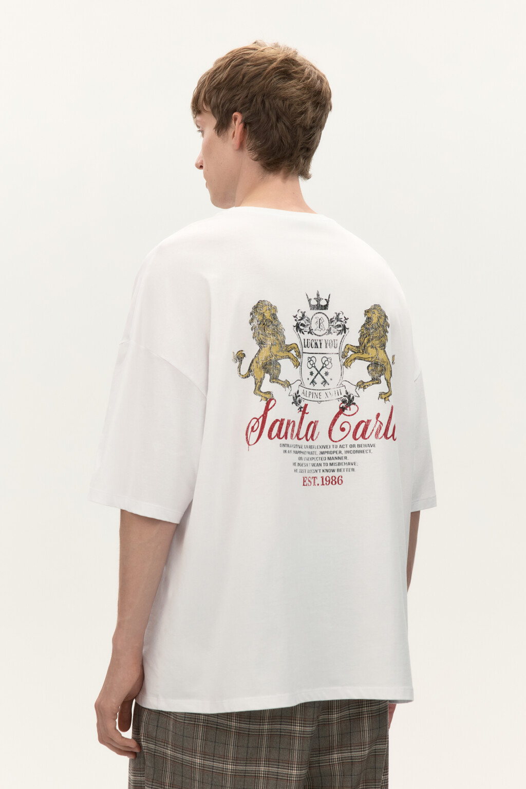 Футболка хлопковая с принтом - цвет белый - 3