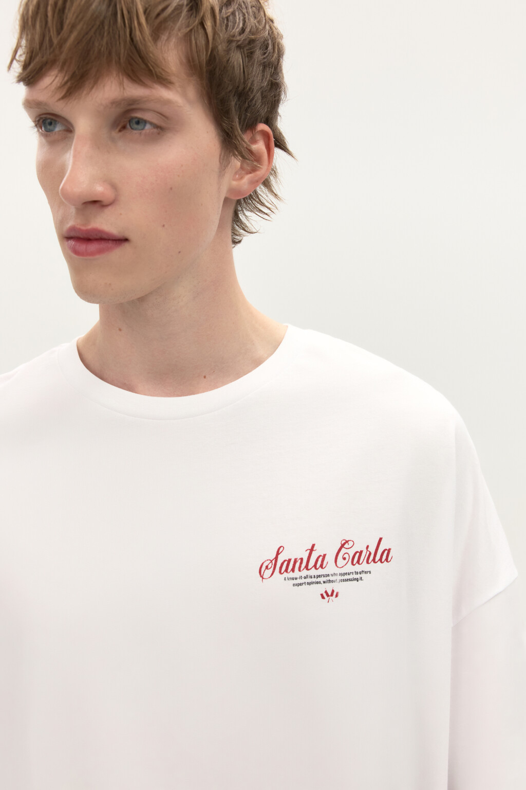 Футболка хлопковая с принтом - цвет белый - 5