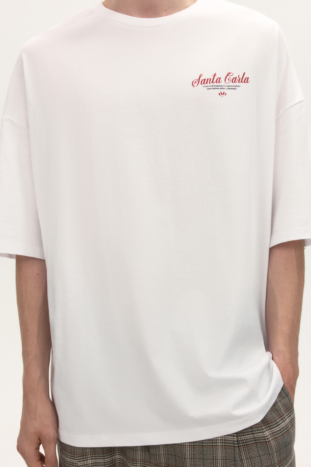 Футболка хлопковая с принтом - цвет белый - 6