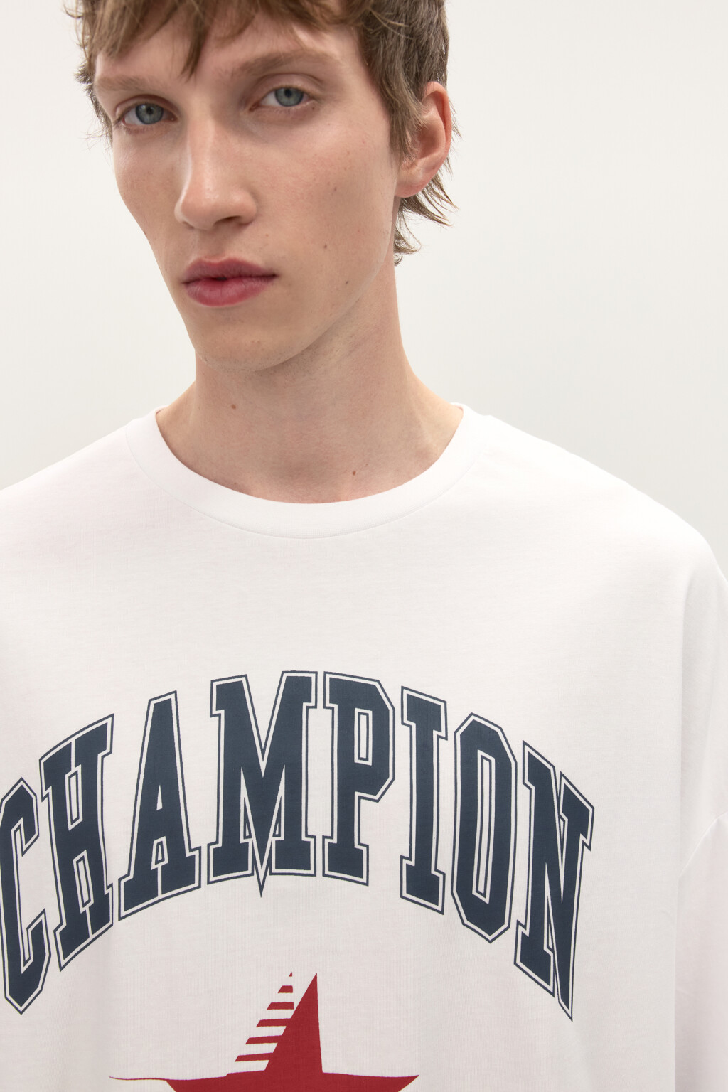 Футболка boxy fit с принтом - цвет белый - 6