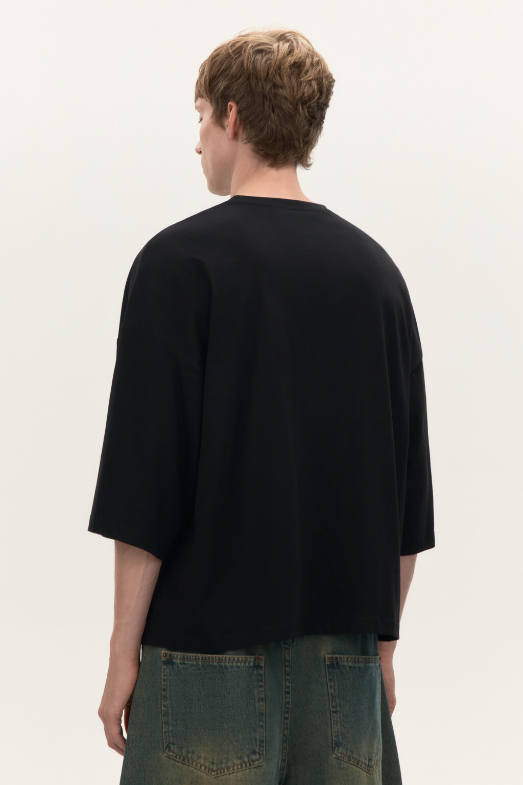Футболка boxy fit с принтом - цвет черный - 3